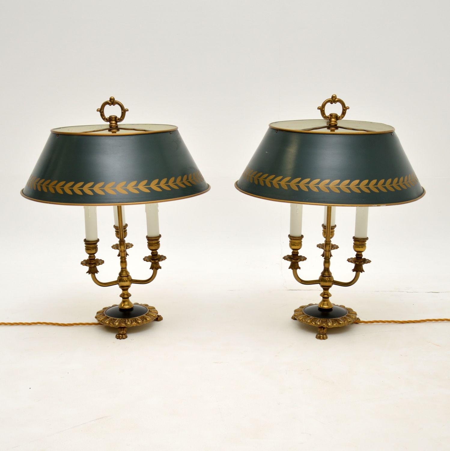 Pair of Antique French Brass & Tole Table Lamps (1 of 12) Pair of Antique French Brass & Tole Table Lamps (1 of 12)