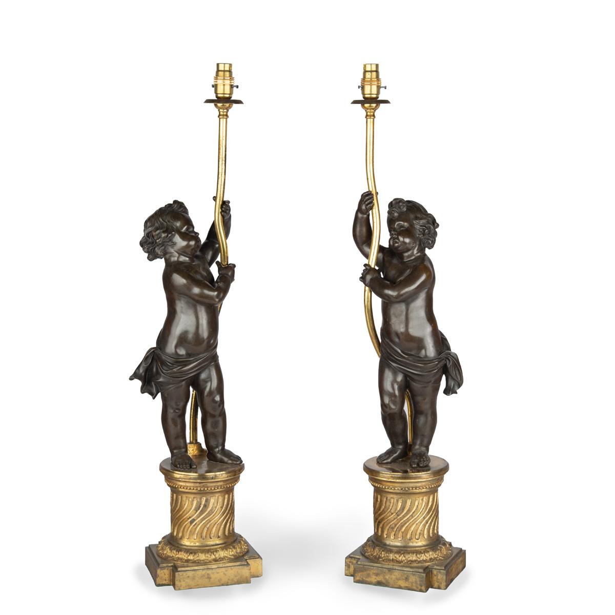 Pair of Napoleon III Bronze & Ormolu Table Lamps (1 of 8)