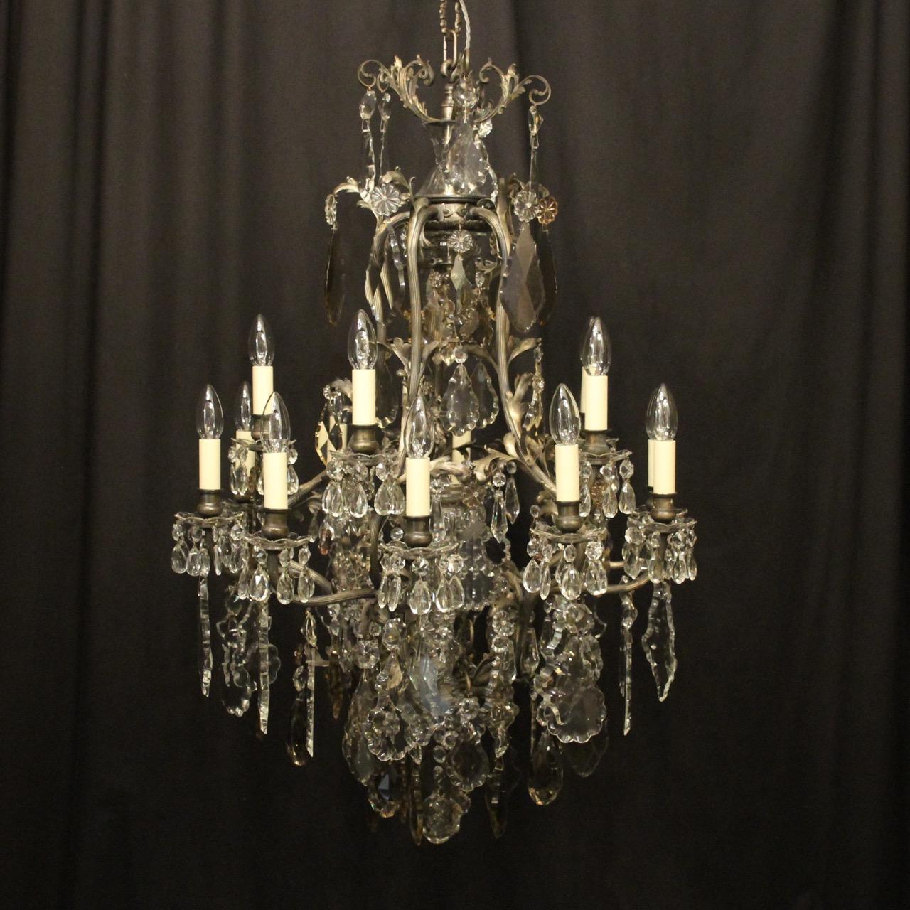 French Silver Gilded Bronze 15 Light Chandelier (1 of 10)