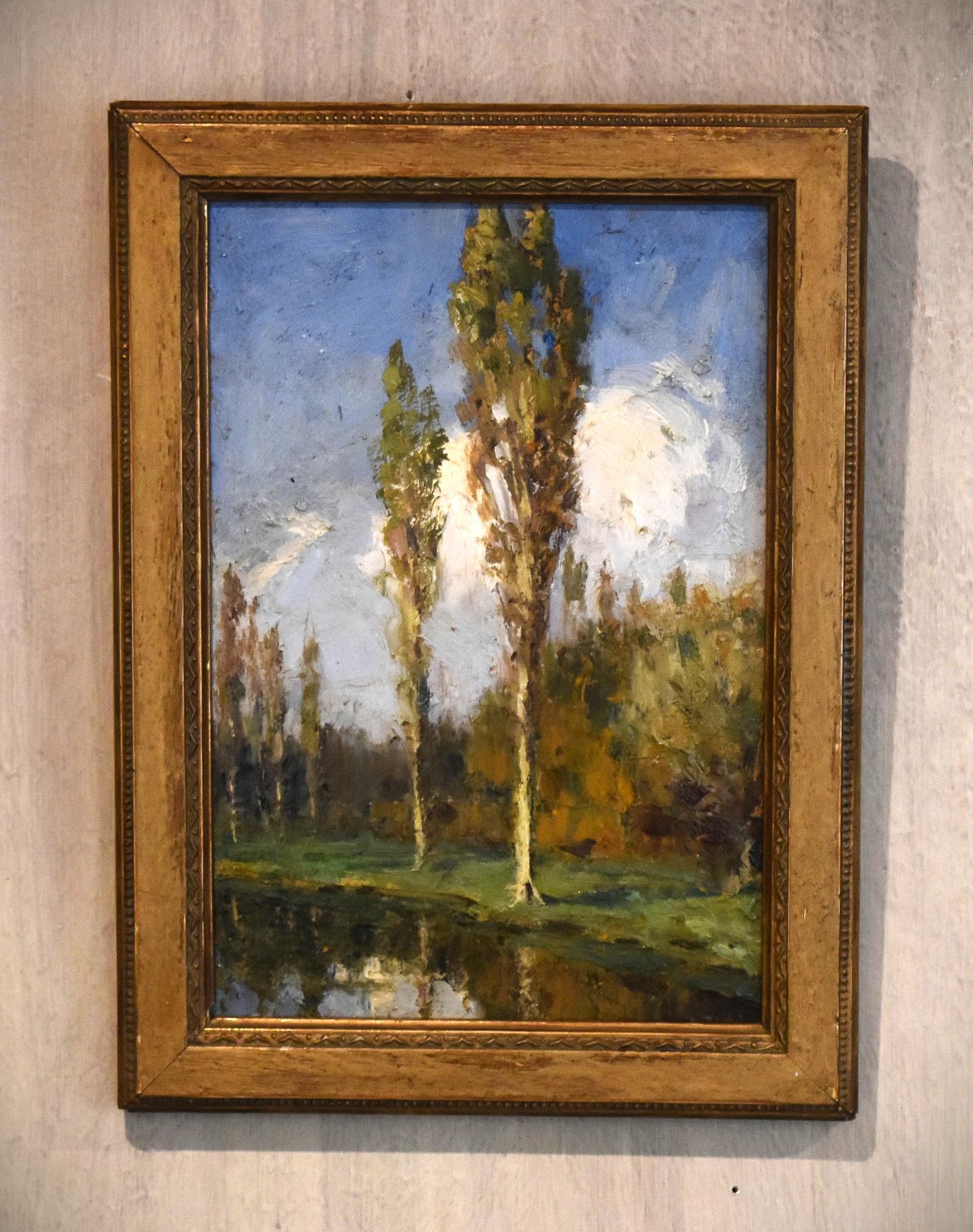 Oil Painting of Poplar Trees (1 of 4)
