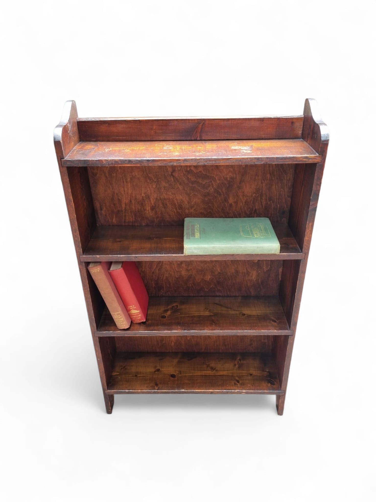 Antique Pine Open Bookshelf / Early 20th Century / Rustic Finish (1 of 9)