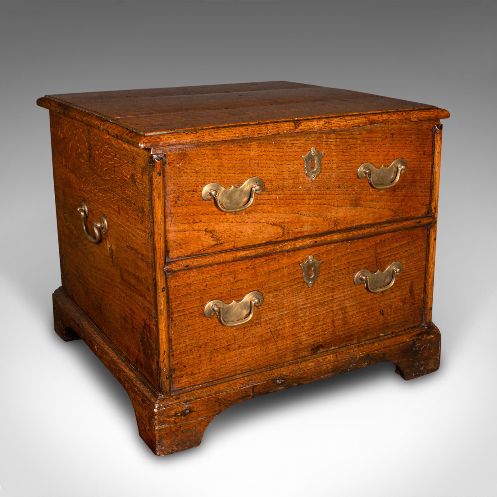 Antique Storage Chest, English, Oak, Fireside Bin, Bedside Box - Georgian c.1780 (1 of 8)
