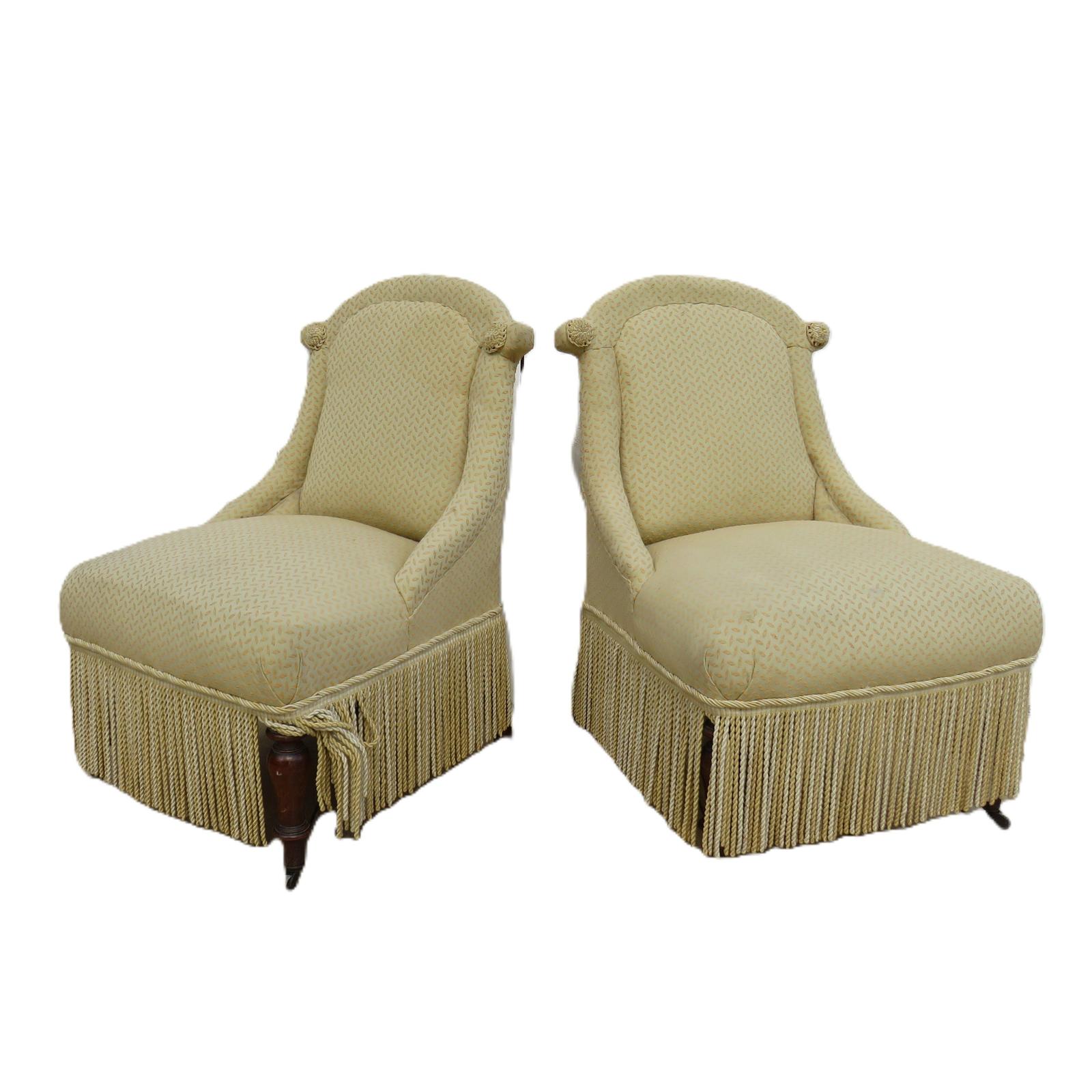 Pair of Antique Napoleon III Tub Chairs (1 of 9) Pair of Antique Napoleon III Tub Chairs (1 of 9)