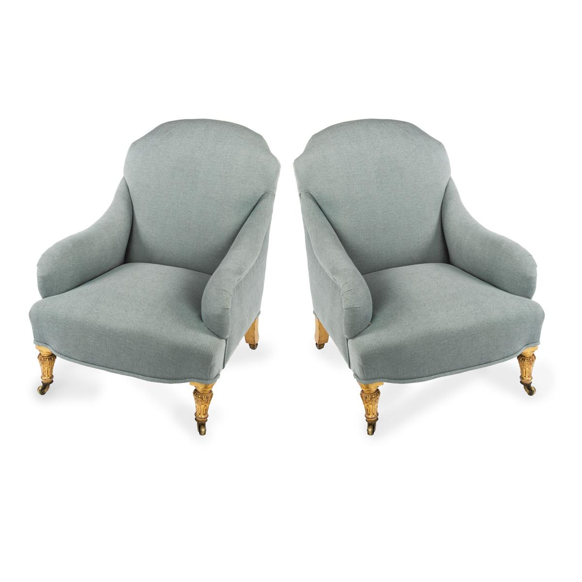 A Very Fine Pair of 19th-century Giltwood Tub Armchairs or Bergères, Attributed to Howard & Sons (1 of 9)