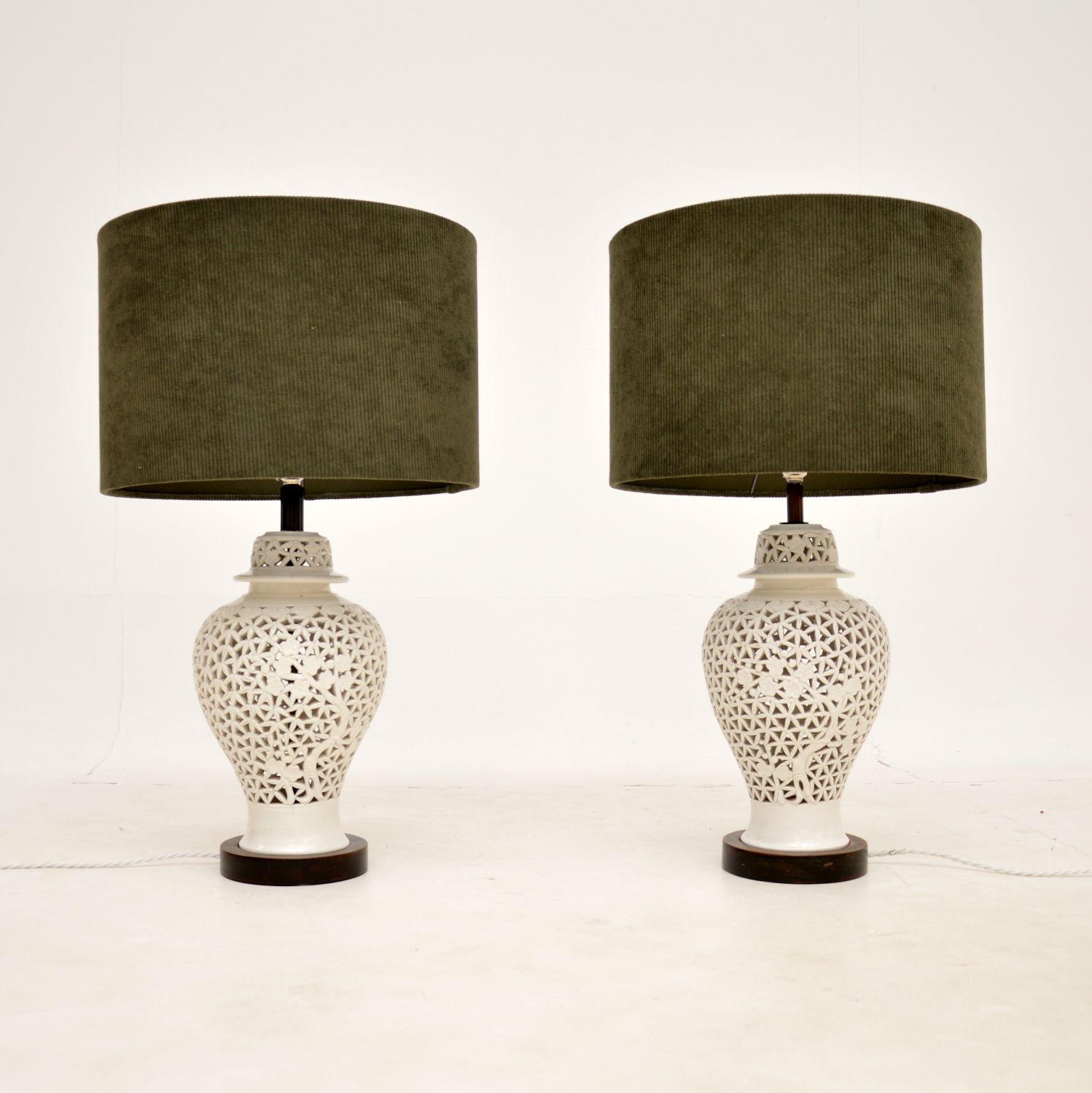 Pair of Vintage Blanc De Chine Porcelain Lamps (1 of 8) Pair of Vintage Blanc De Chine Porcelain Lamps (1 of 8)