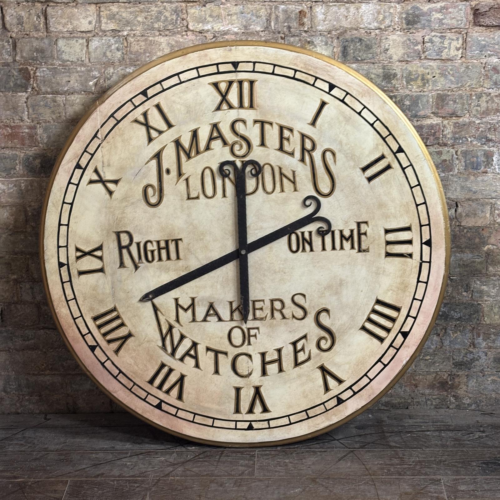 1920s Large Early 20th Century Painted Clock Face Display (1 of 4)