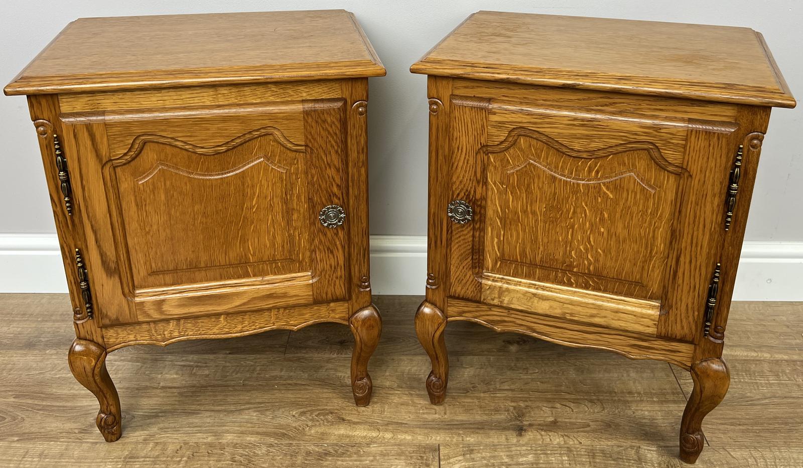 Pair of Bedside Tables Vintage French Oak Cabinets (1 of 16) Pair of Bedside Tables Vintage French Oak Cabinets (1 of 16)