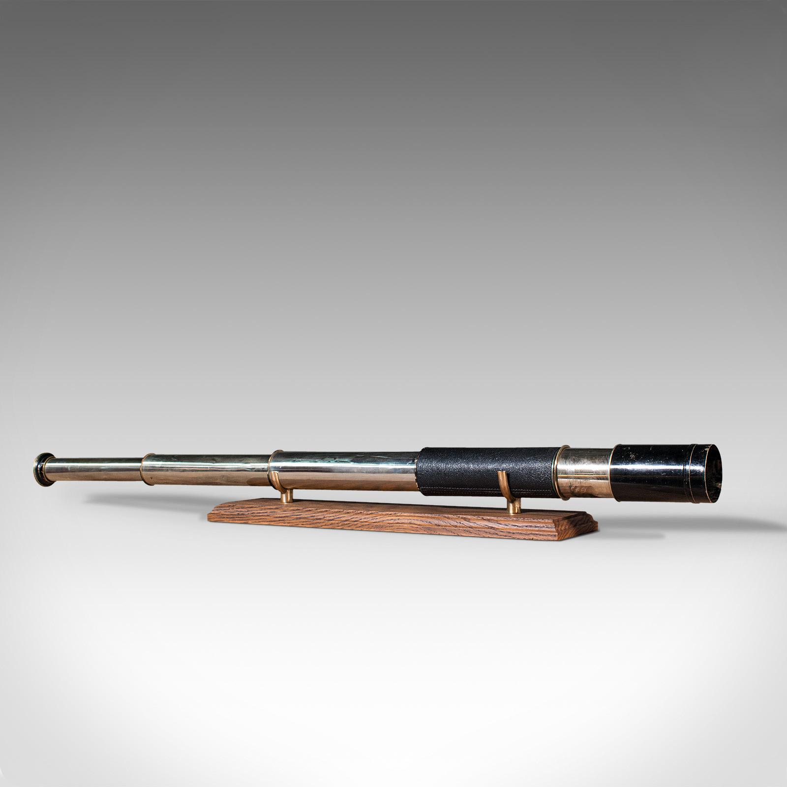 Antique Three Draw Telescope, English, Brass, Terrestrial, Ross, Edwardian, 1910 (1 of 12)