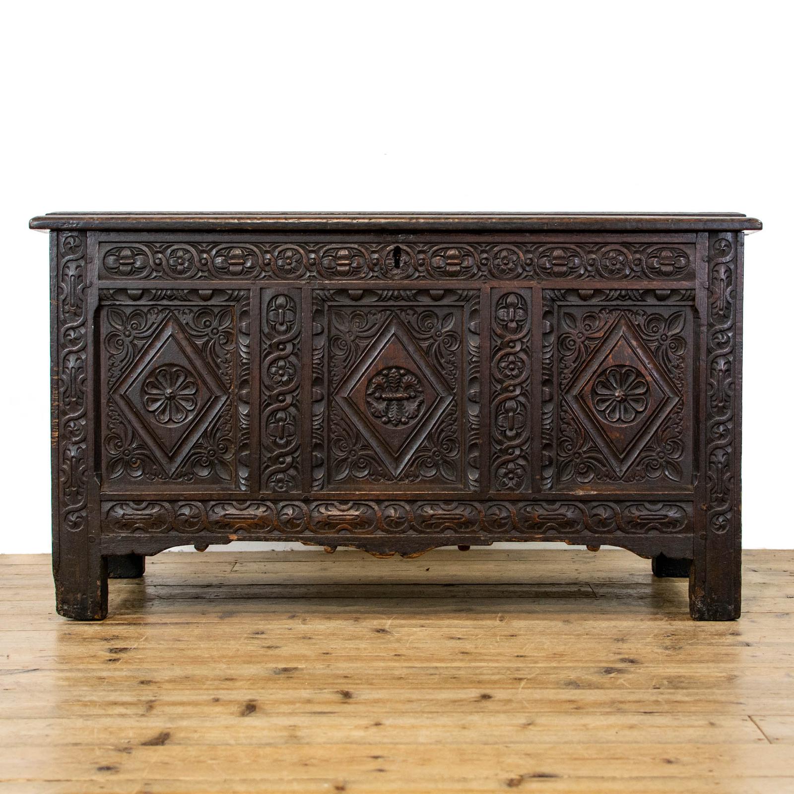 Antique Carved Oak Coffer (1 of 12) Antique Carved Oak Coffer (1 of 12)