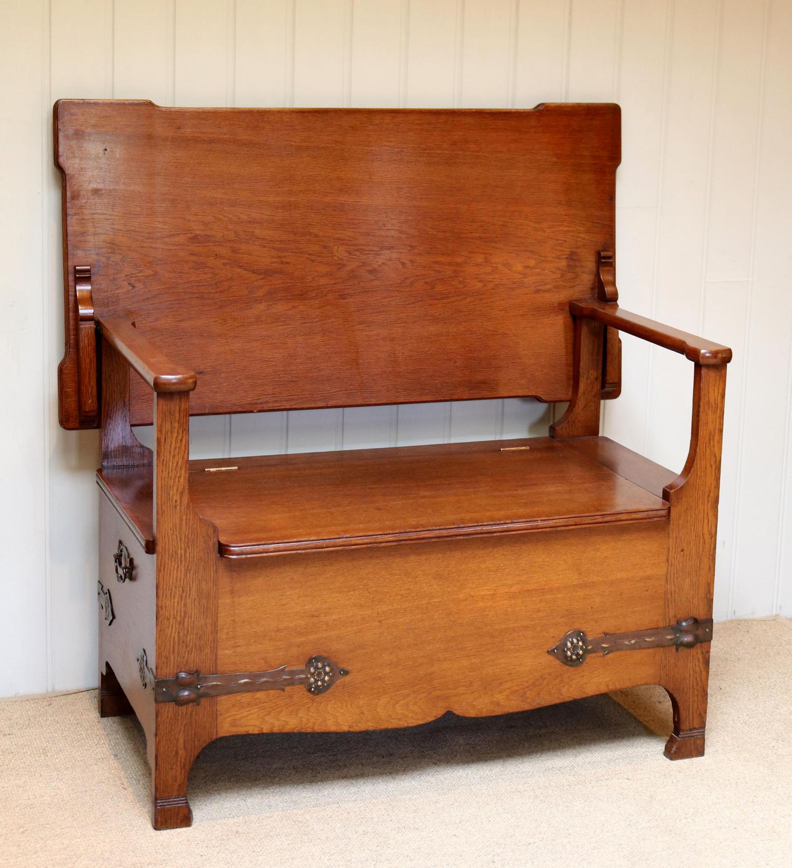 Arts & Crafts Solid Oak Monks Bench (1 of 12) Arts & Crafts Solid Oak Monks Bench (1 of 12)