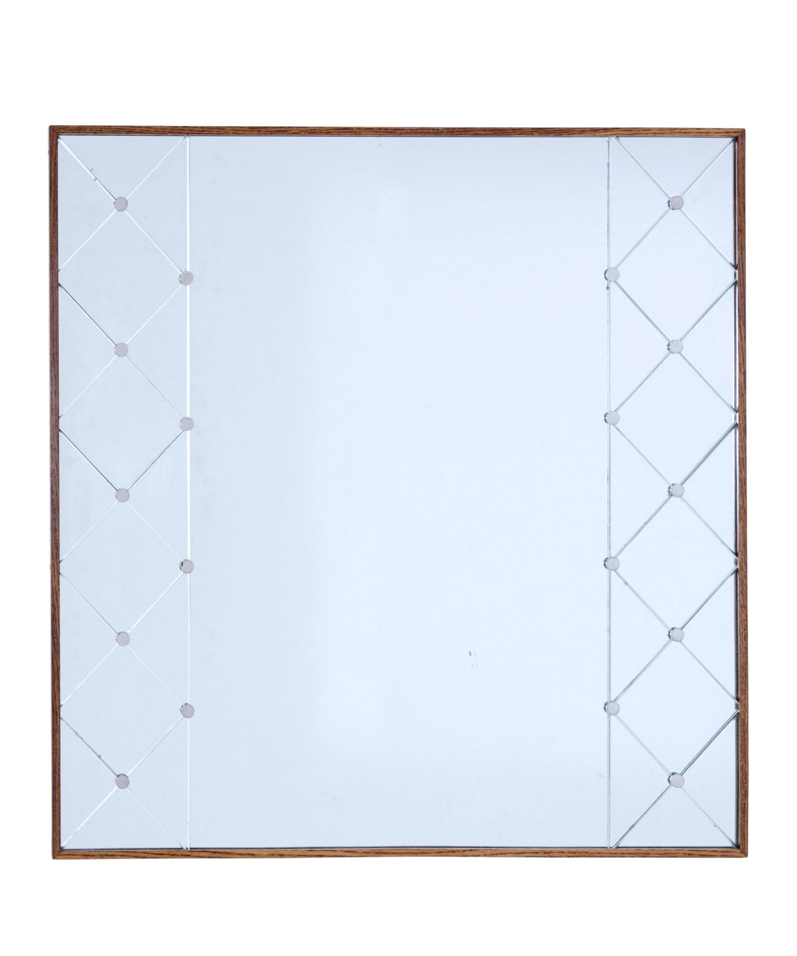 Swedish 20th Century Oak Framed Hall Mirror (1 of 4)