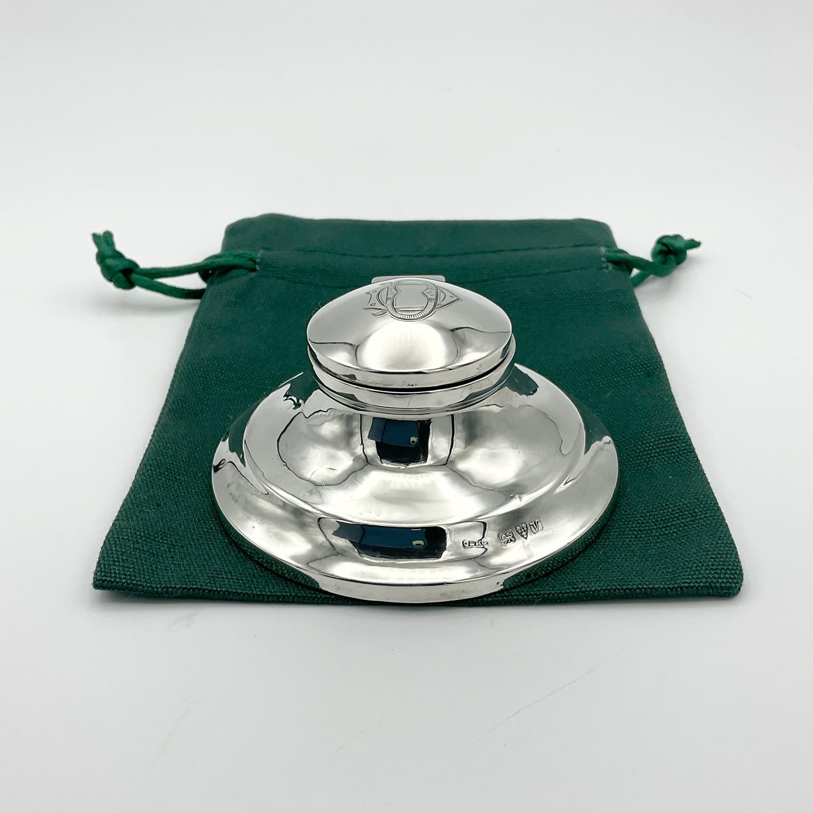 Antique 1921 Small Sterling Silver Inkwell (1 of 12)