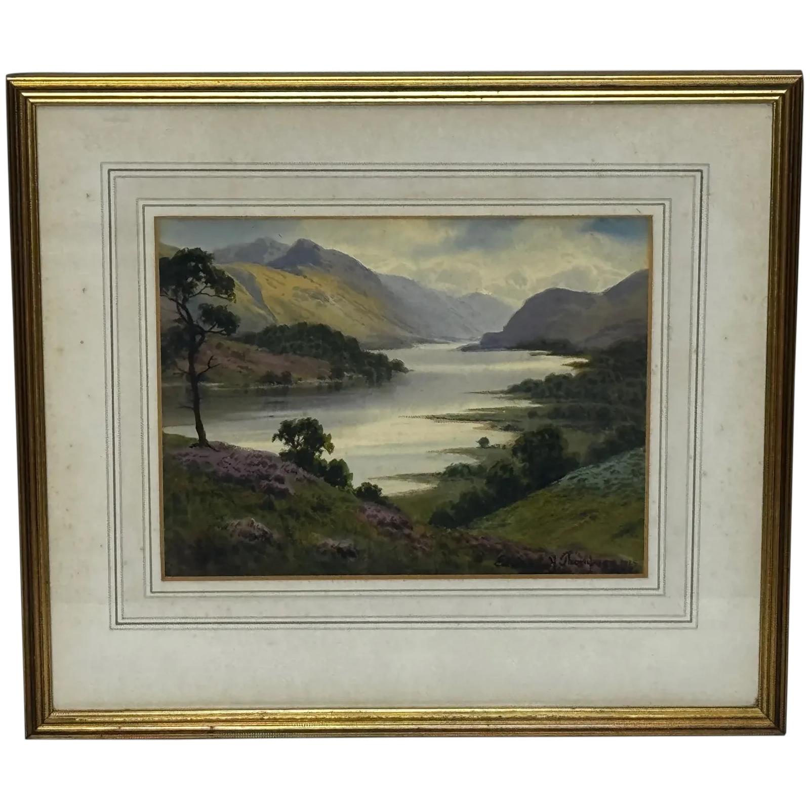 Watercolour Thirlmere & Helvellyn Lake District by Edward Horace Thompson (1 of 53)