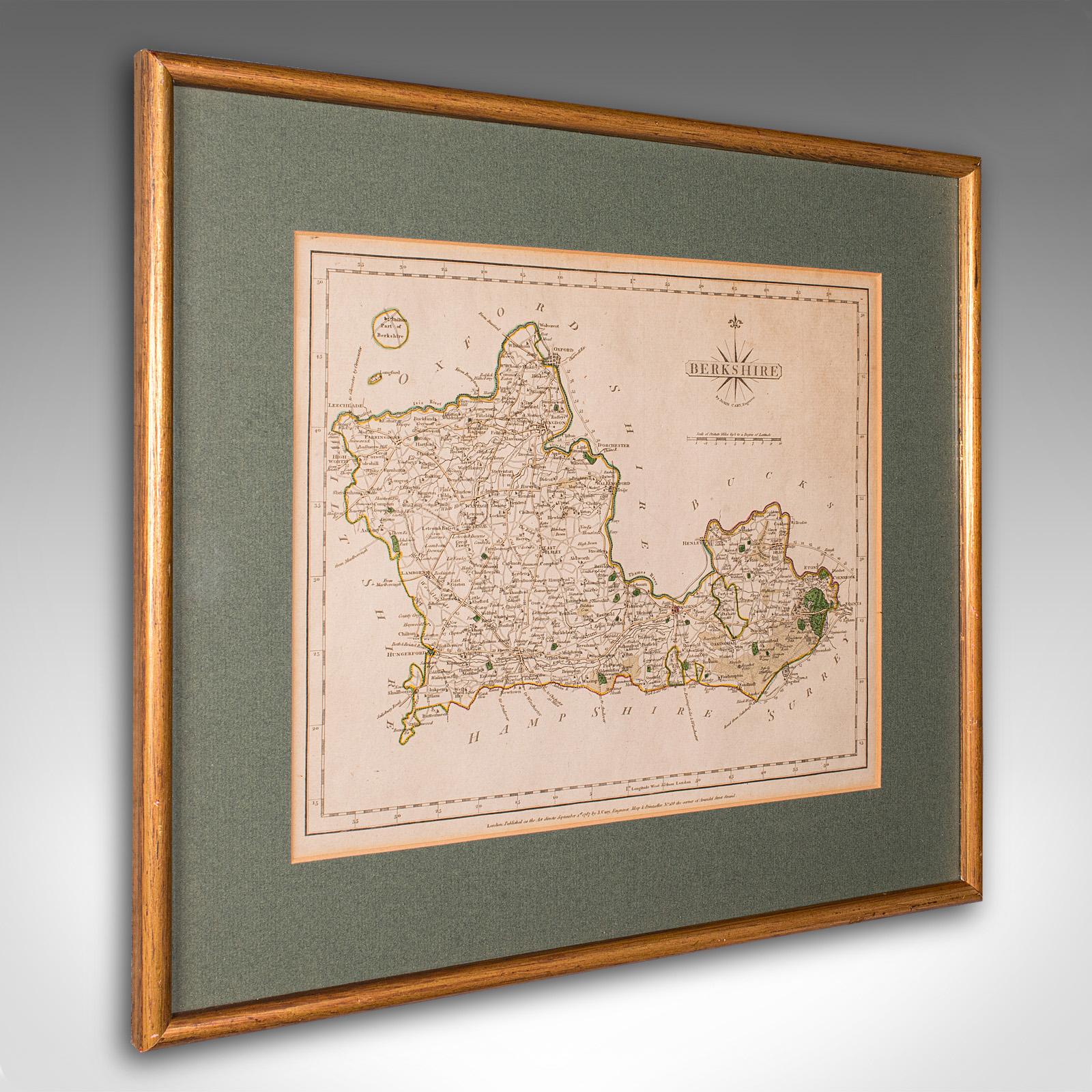 Antique County Map, Berkshire, English, Framed, Cartography - John Cary c.1790 (1 of 12) Antique County Map, Berkshire, English, Framed, Cartography - John Cary c.1790 (1 of 12)
