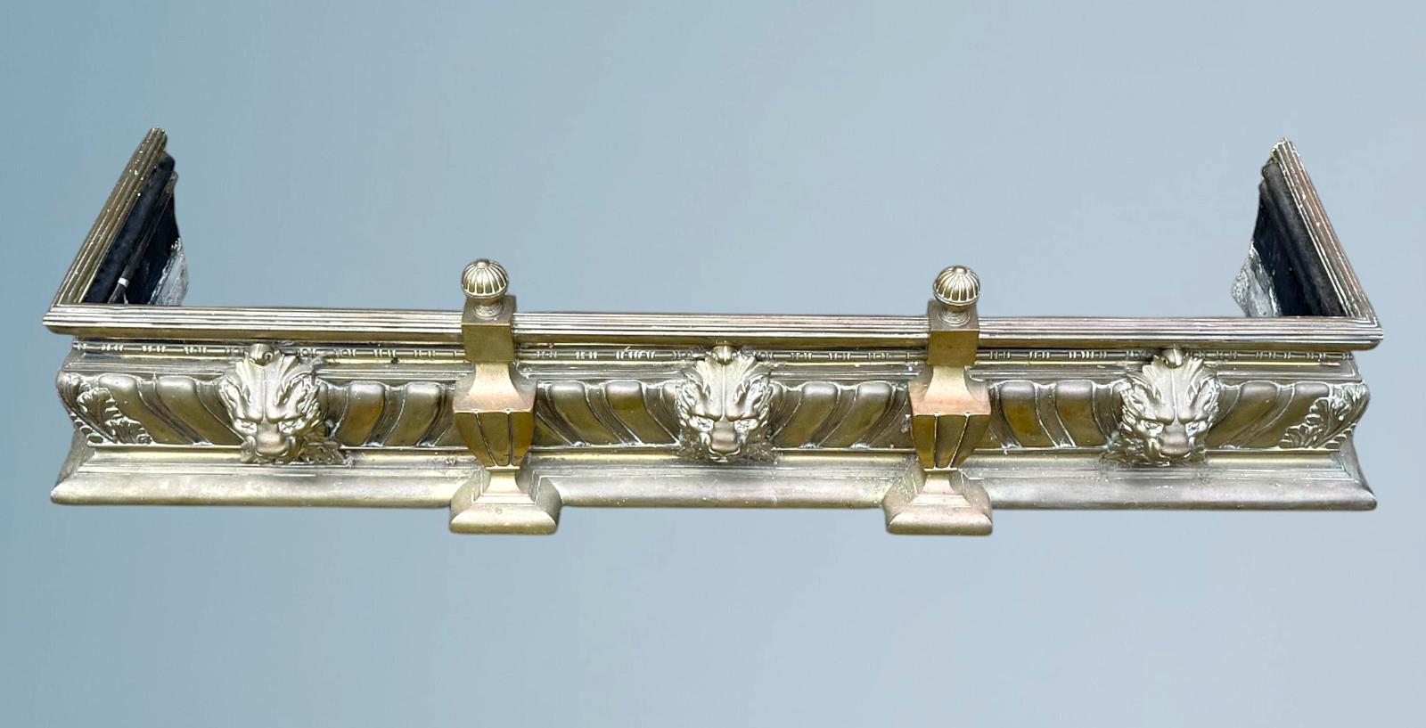 Large 19th Century Country House Brass Fender (1 of 6)