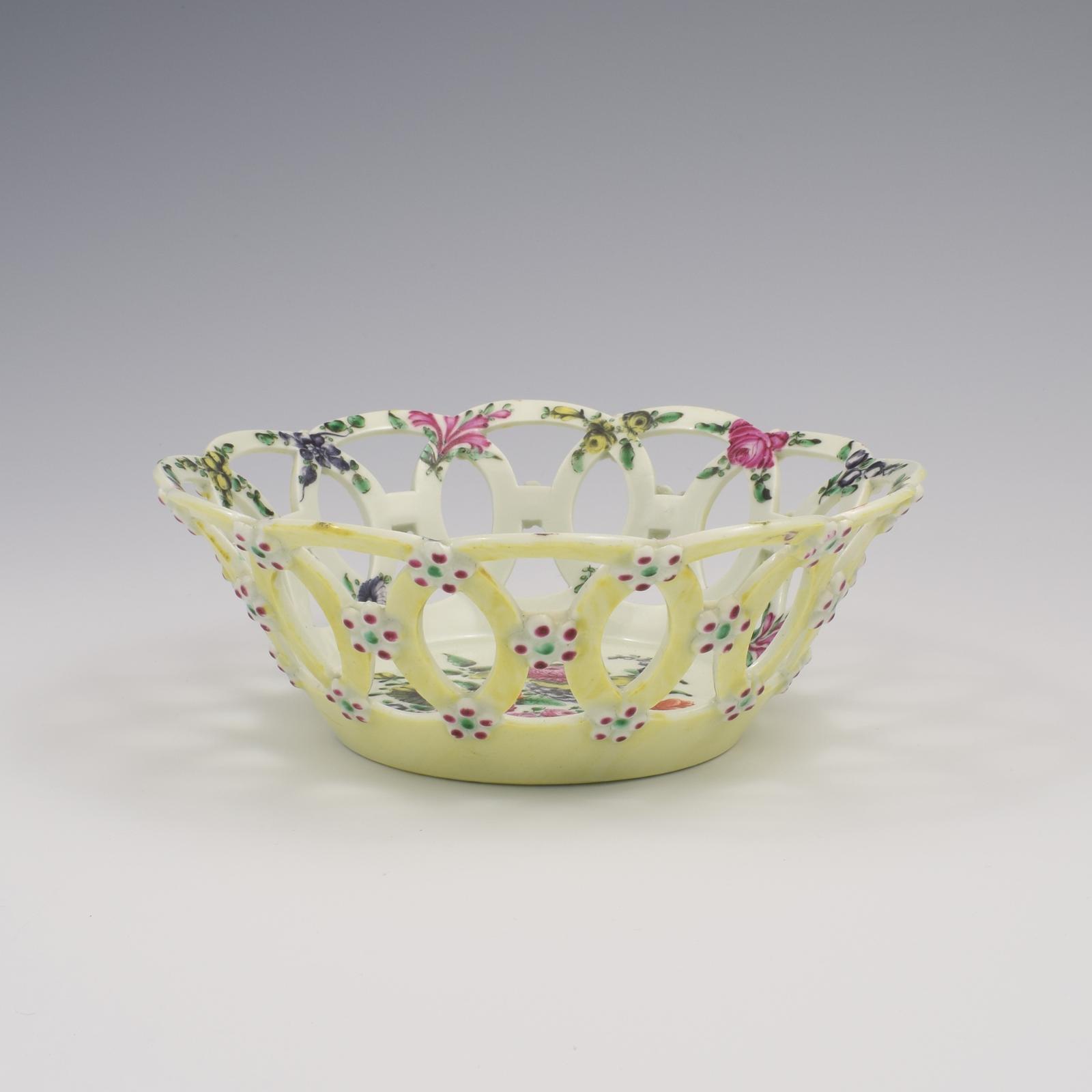 Rare First Period Worcester Porcelain Yellow Ground Basket c.1768 (1 of 11) Rare First Period Worcester Porcelain Yellow Ground Basket c.1768 (1 of 11)