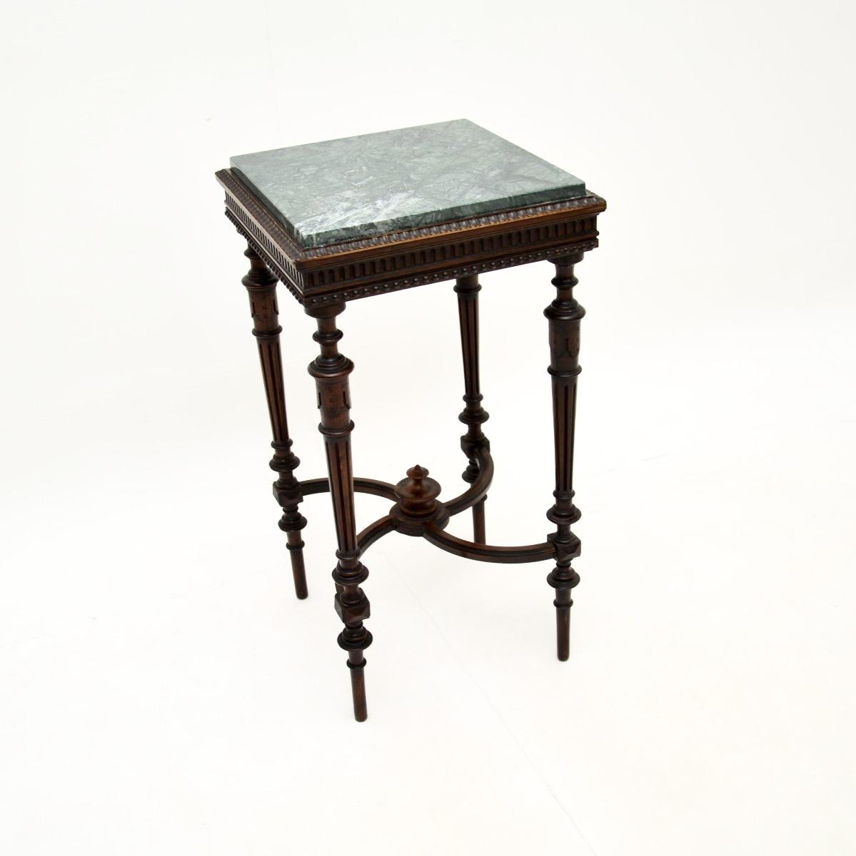 Antique French Mahogany Marble Top Side Table (1 of 8) Antique French Mahogany Marble Top Side Table (1 of 8)