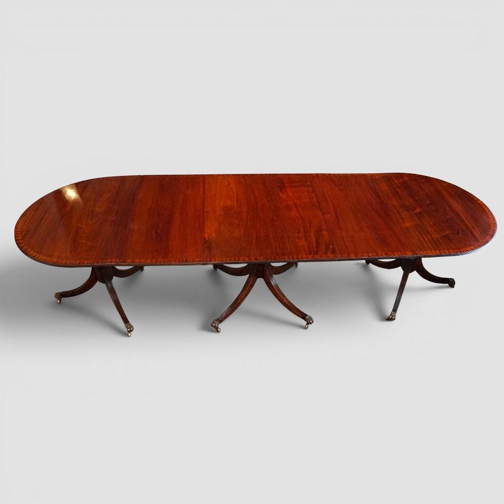 Regency Style Mahogany Three Pillar Dining Table (1 of 9) Regency Style Mahogany Three Pillar Dining Table (1 of 9)