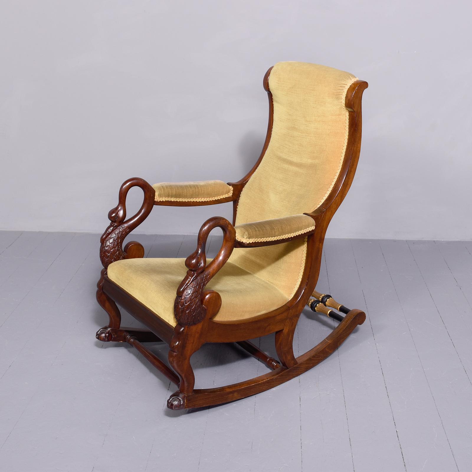 Stylish French Louis - Philippe Mahogany Rocking Chair (1 of 8)