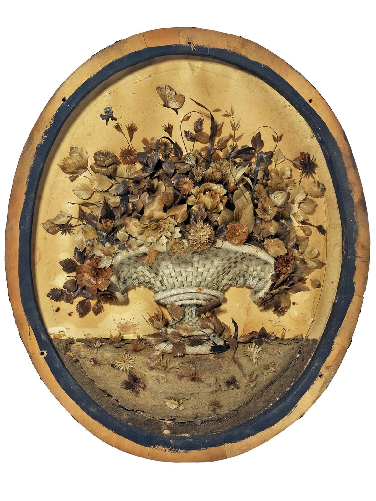 Early 19th Century Floral Collage Picture (1 of 5)