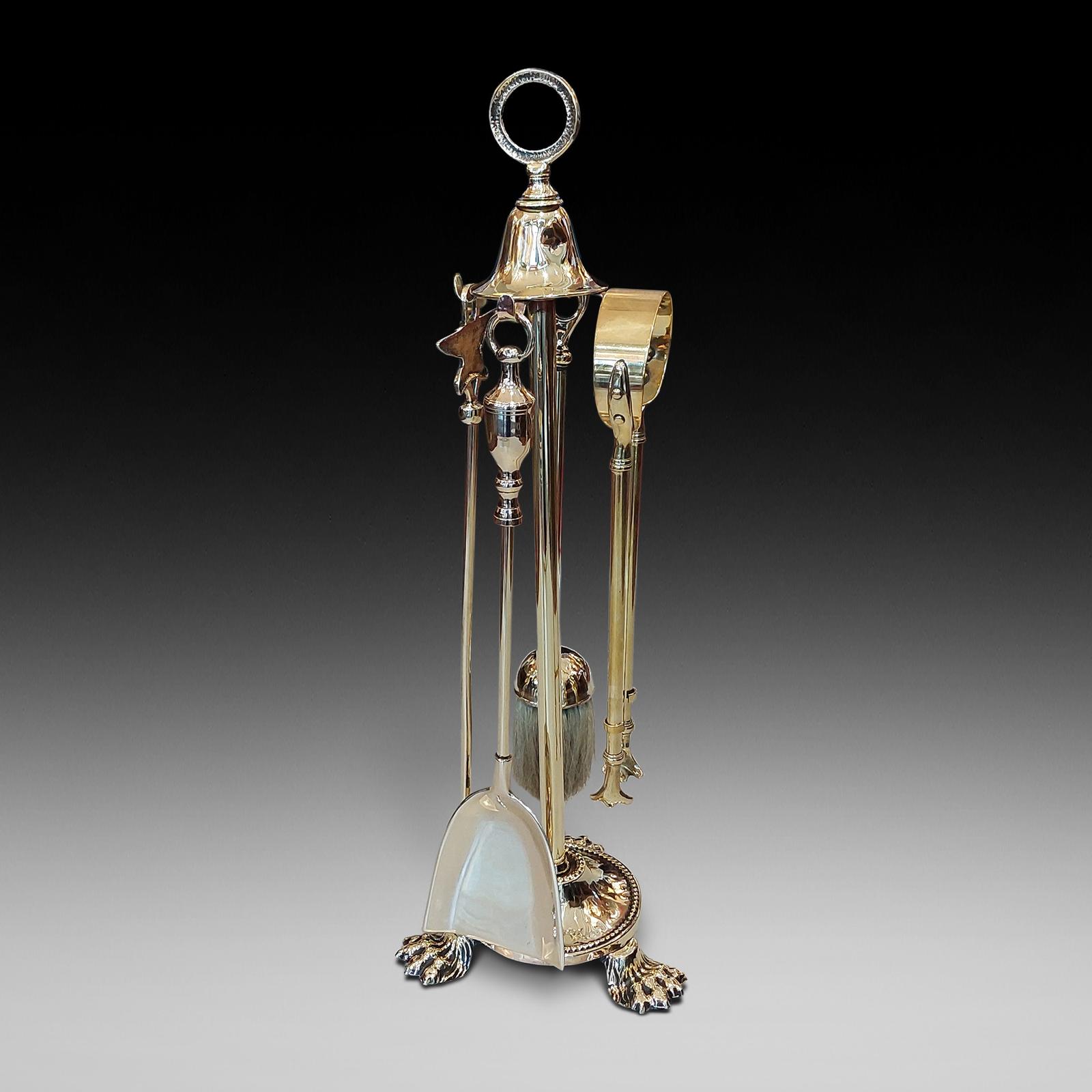 Late 19thc Brass Fireside Companion Set (1 of 6) Late 19thc Brass Fireside Companion Set (1 of 6)