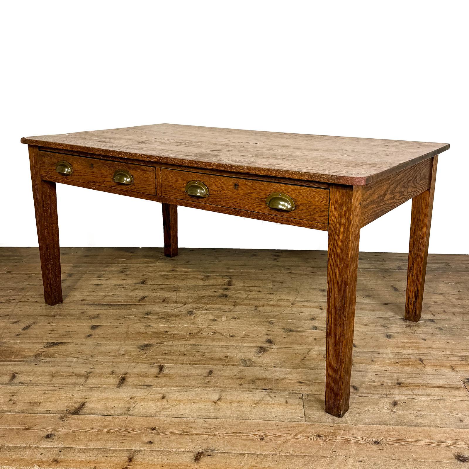 Early 20th Century Large Oak Library Table Desk (1 of 9) Early 20th Century Large Oak Library Table Desk (1 of 9)
