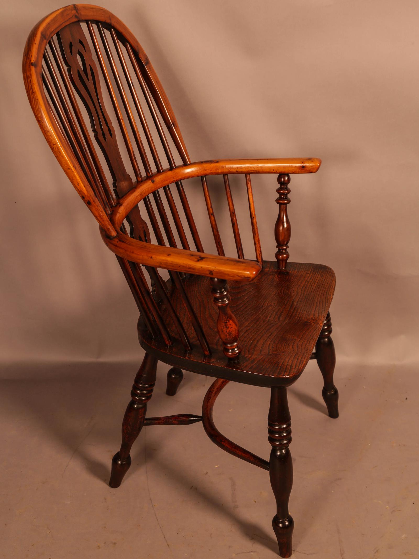 Good Yew Wood High Back Windsor Chair Rockley Maker (1 of 11)