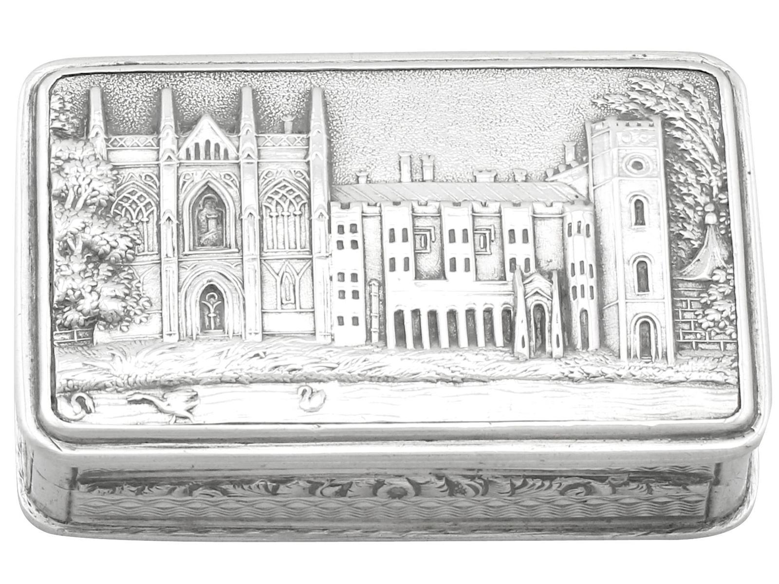 Antique William IV Sterling Silver Vinaigrette by Nathaniel Mills (1 of 12)