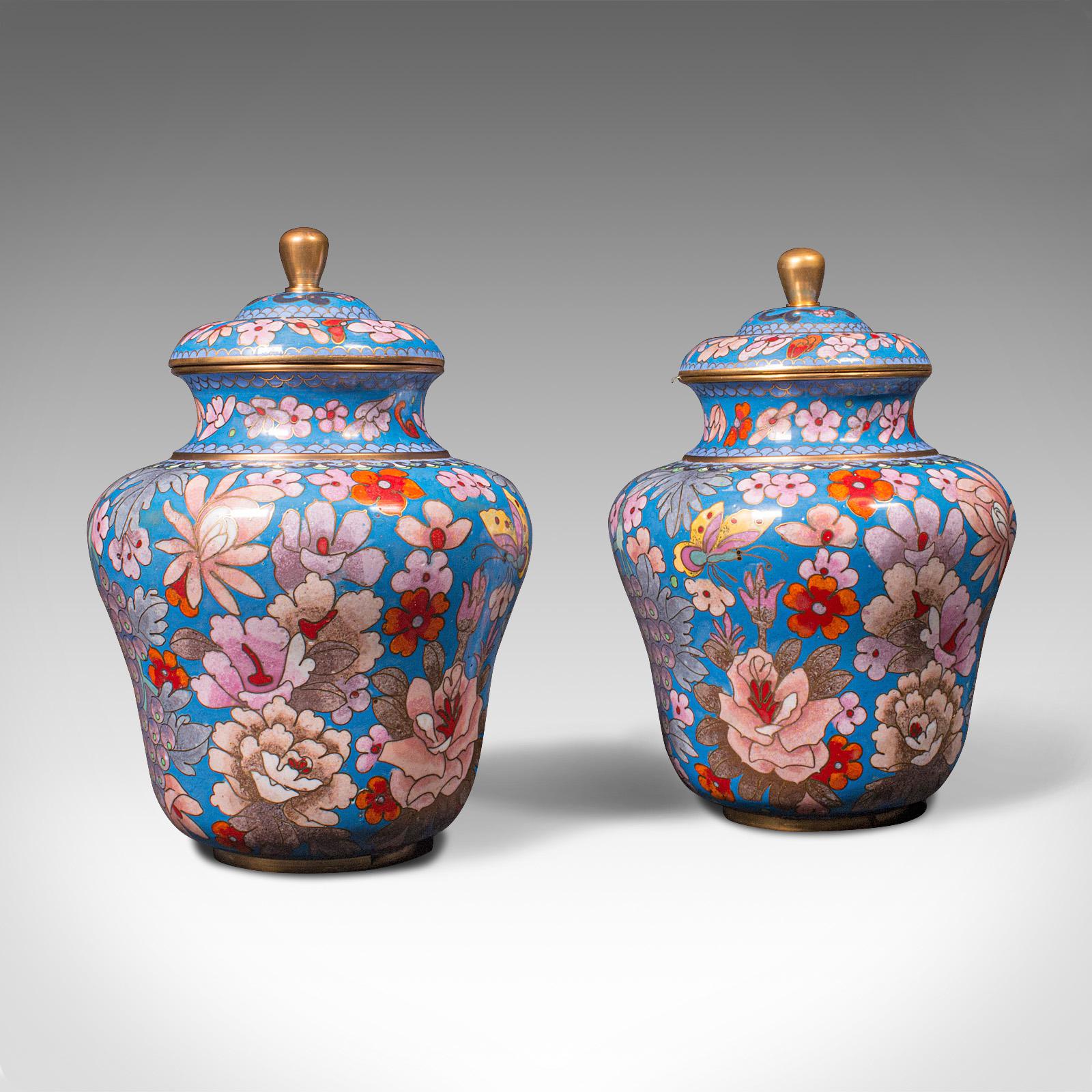 Pair of Antique Cloisonne Spice Jars, English Ceramic, Decorative Pot, Victorian (1 of 12) Pair of Antique Cloisonne Spice Jars, English Ceramic, Decorative Pot, Victorian (1 of 12)