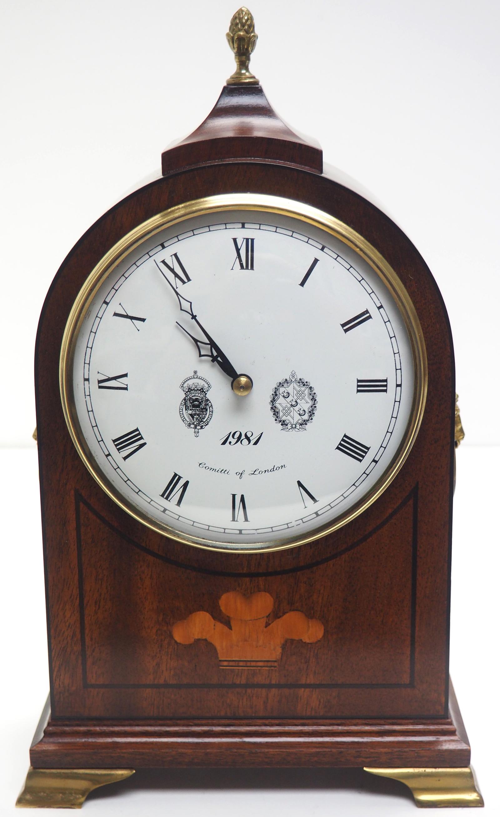 Fantastic Comitti of London Solid Mahogany Timepiece Clock with