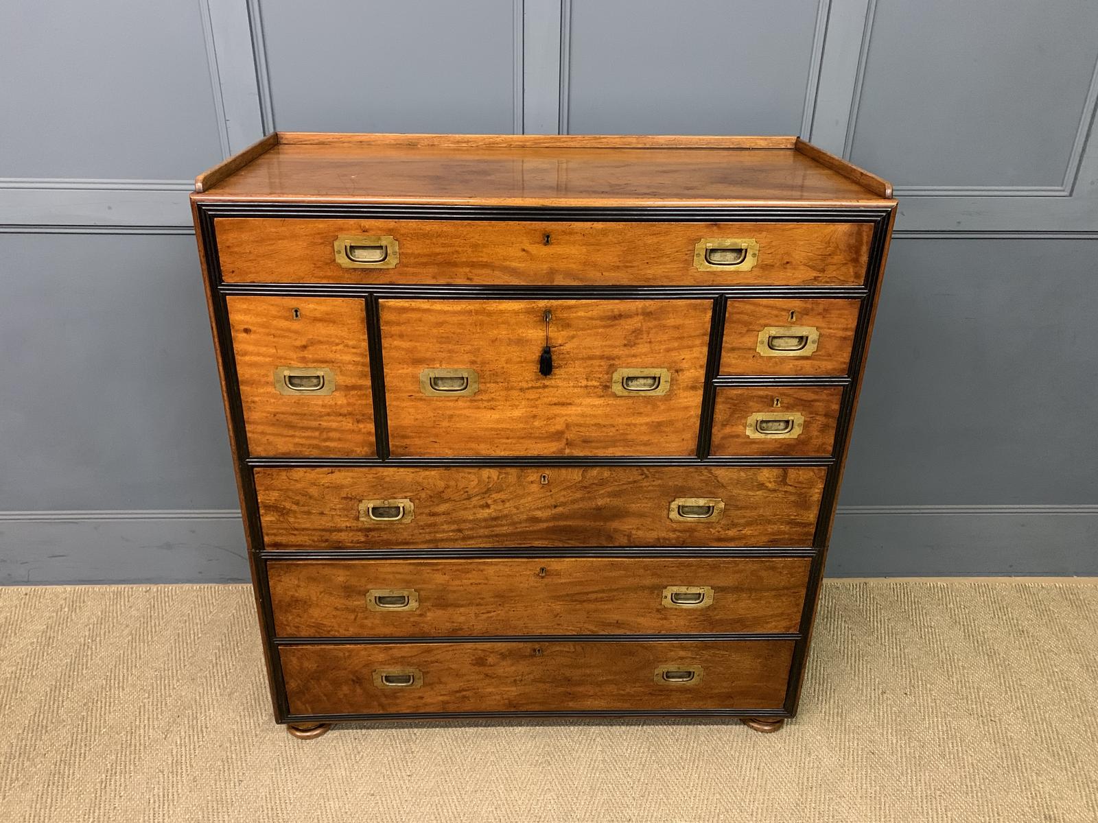 19th Century Camphorwood Secretaire Military Chest (1 of 27) 19th Century Camphorwood Secretaire Military Chest (1 of 27)