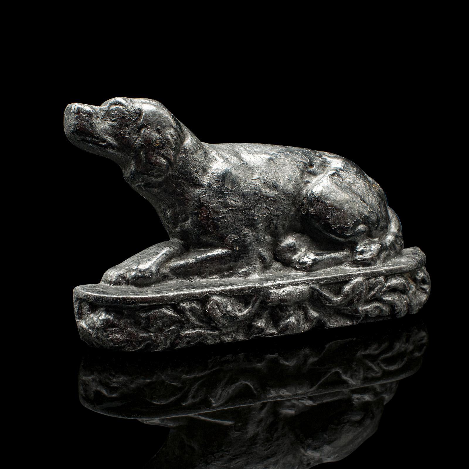 Small Antique Dog Door Stop, English, Cast Iron, Keeper, Retriever - Edwardian (1 of 8)
