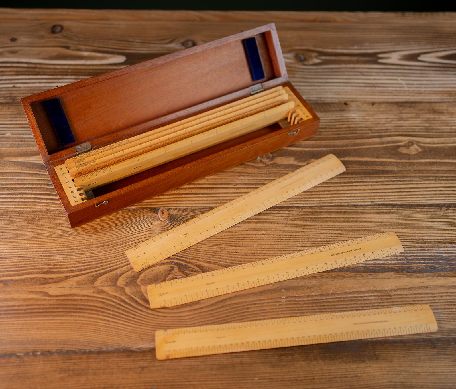 Boxwood Ruler Set Canadian 1940-1950s (1 of 13) Boxwood Ruler Set Canadian 1940-1950s (1 of 13)