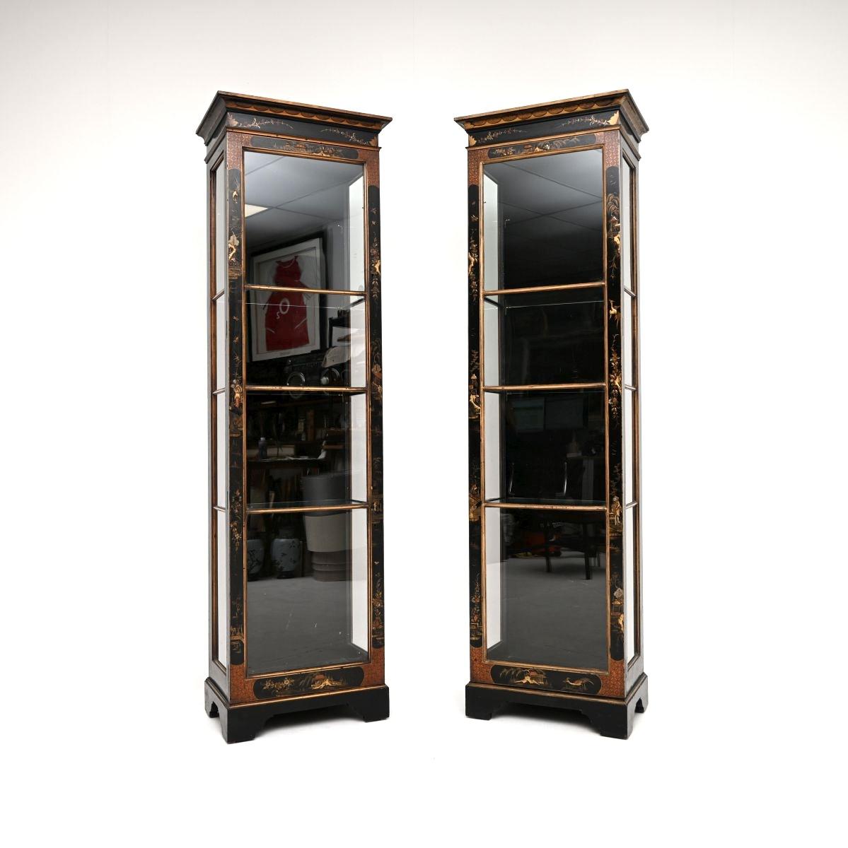 Pair of Antique Edwardian Lacquered Chinoiserie Display Cabinets (1 of 10) Pair of Antique Edwardian Lacquered Chinoiserie Display Cabinets (1 of 10)