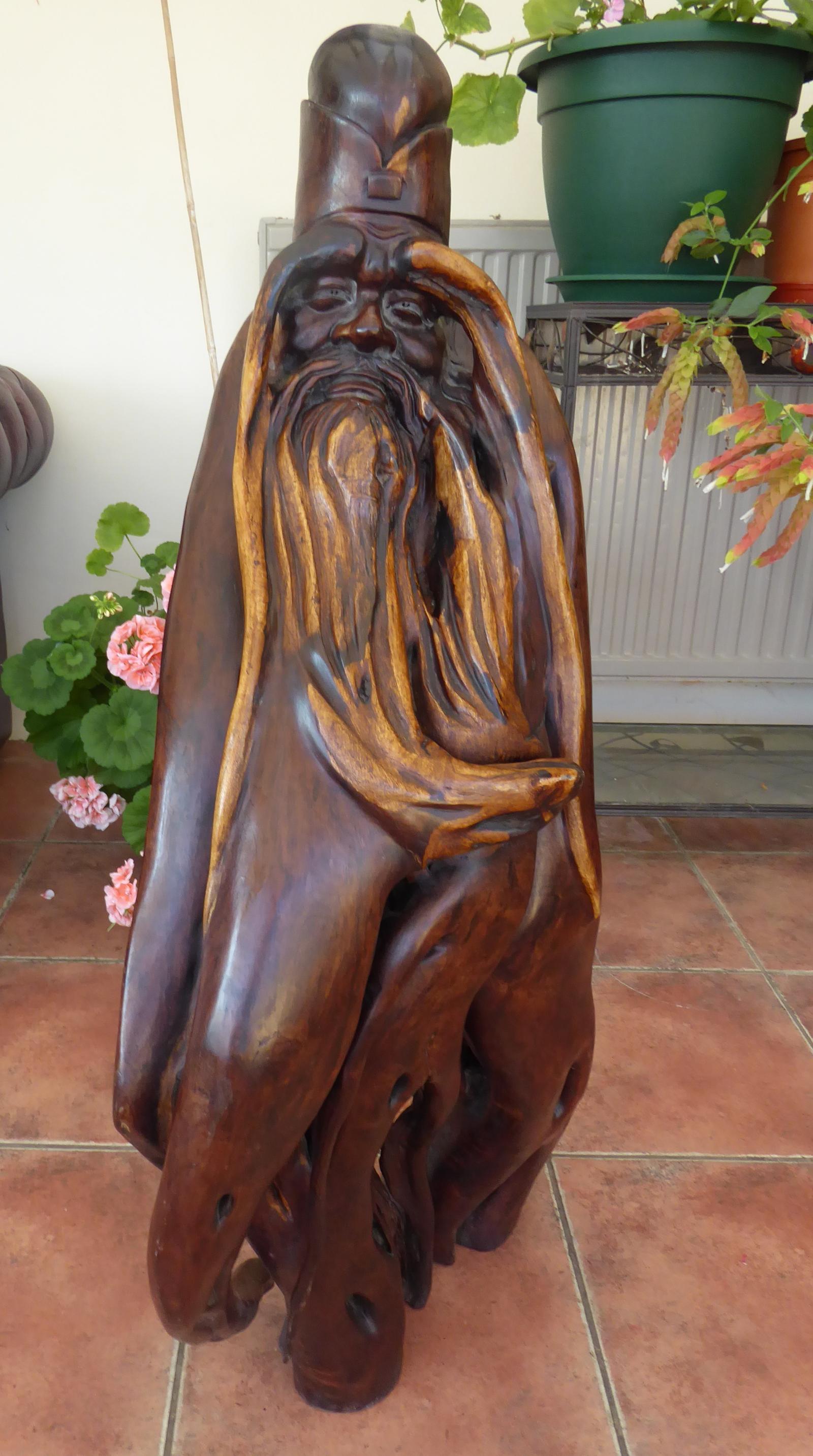 Chinese Philosopher Carved from Tree Root (1 of 16)