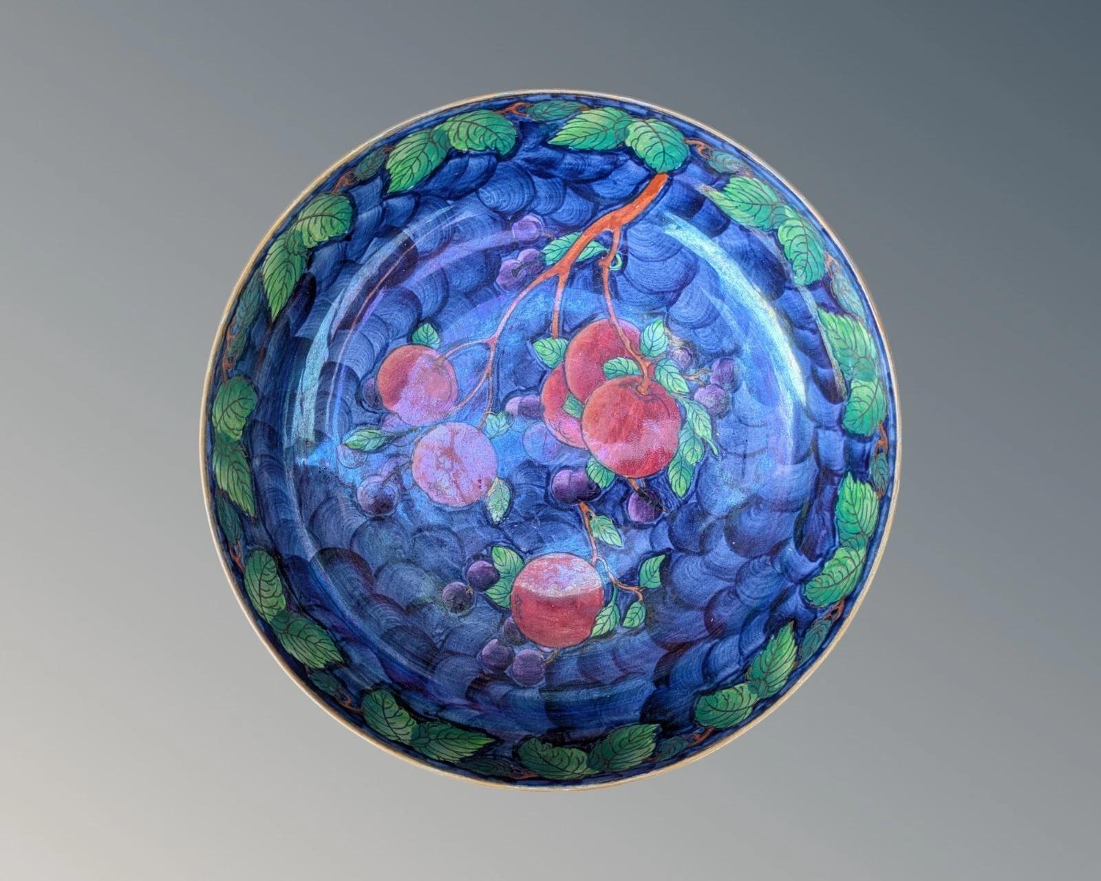 Large Maling Bowl Plum & Orchard Fruits (1 of 5)