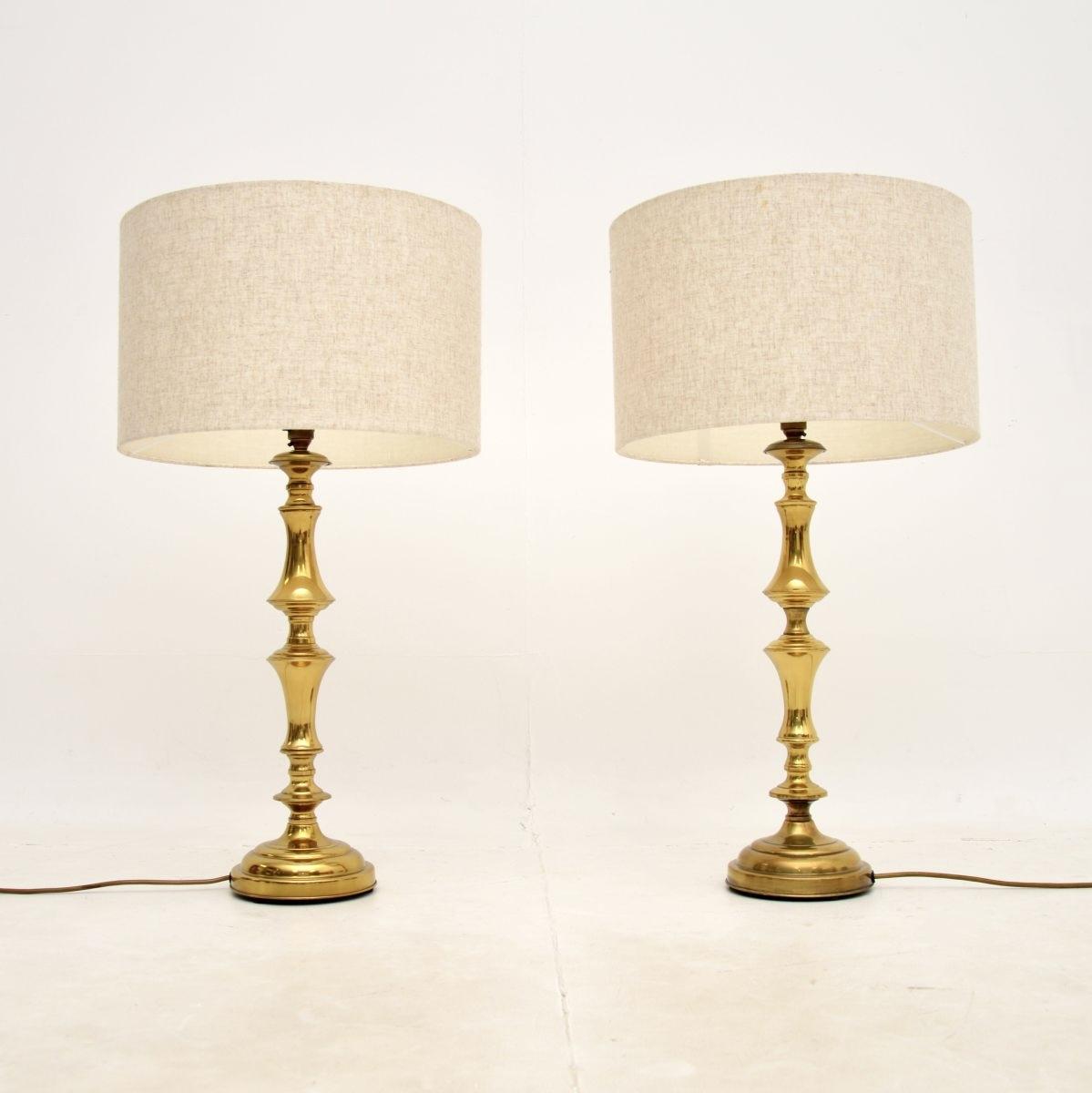 Pair of Large Vintage Brass Table Lamps (1 of 6)