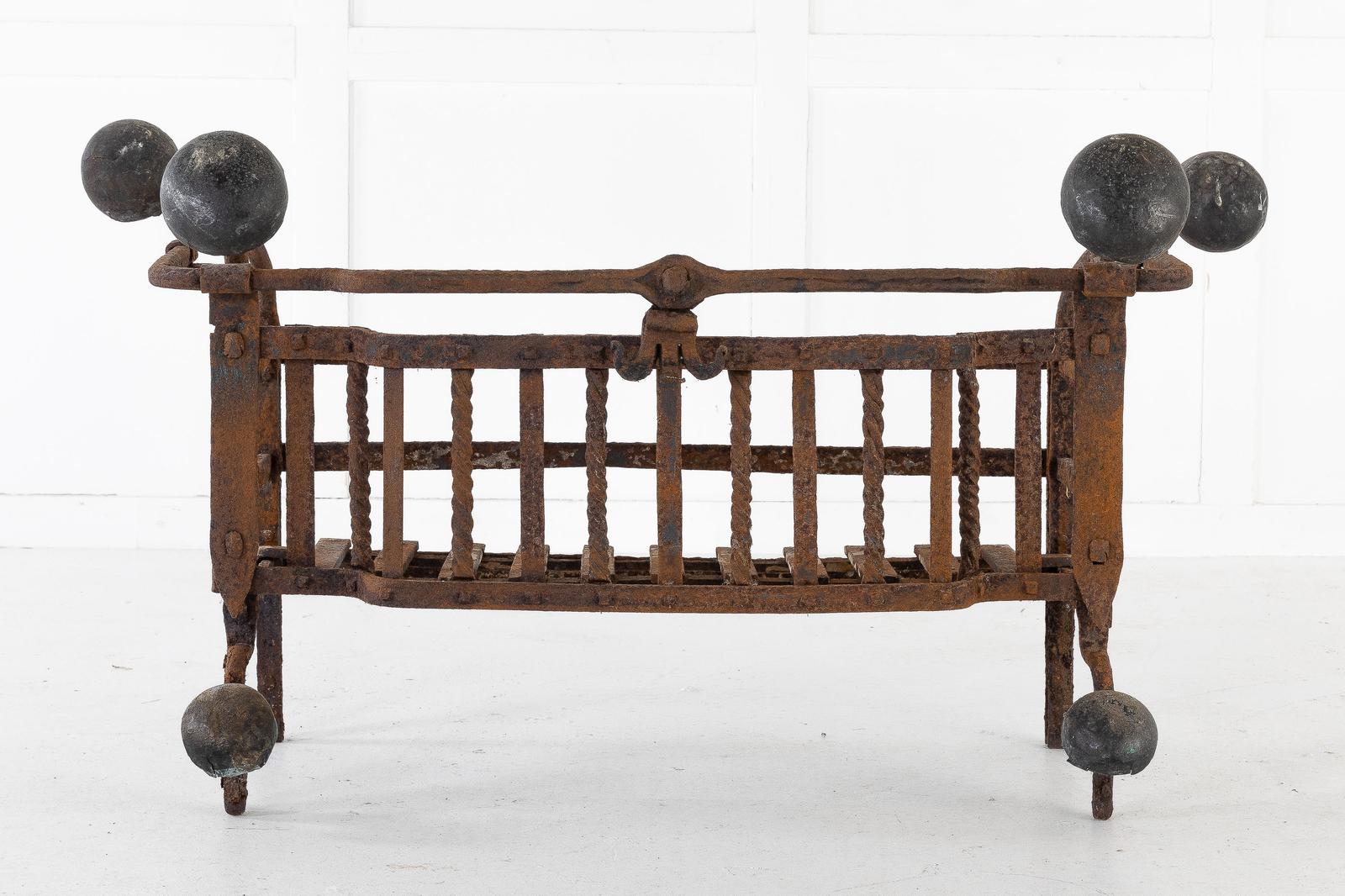 Early 18th Century Dutch Wrought Iron Fire Basket (1 of 7) Early 18th Century Dutch Wrought Iron Fire Basket (1 of 7)