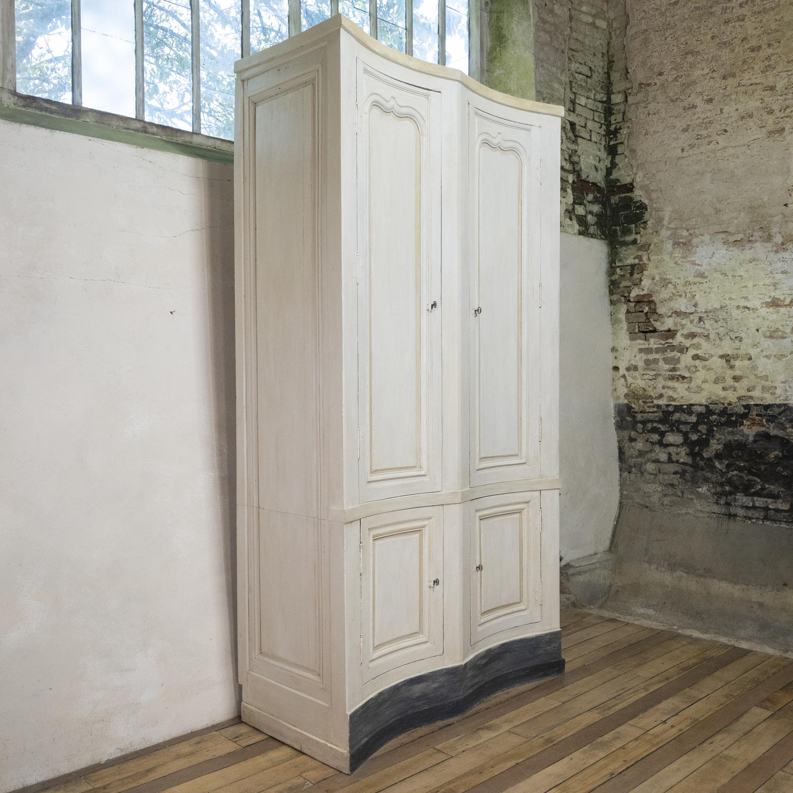Tall French 19th Century Serpentine Painted Armoire / Cupboard (1 of 19)