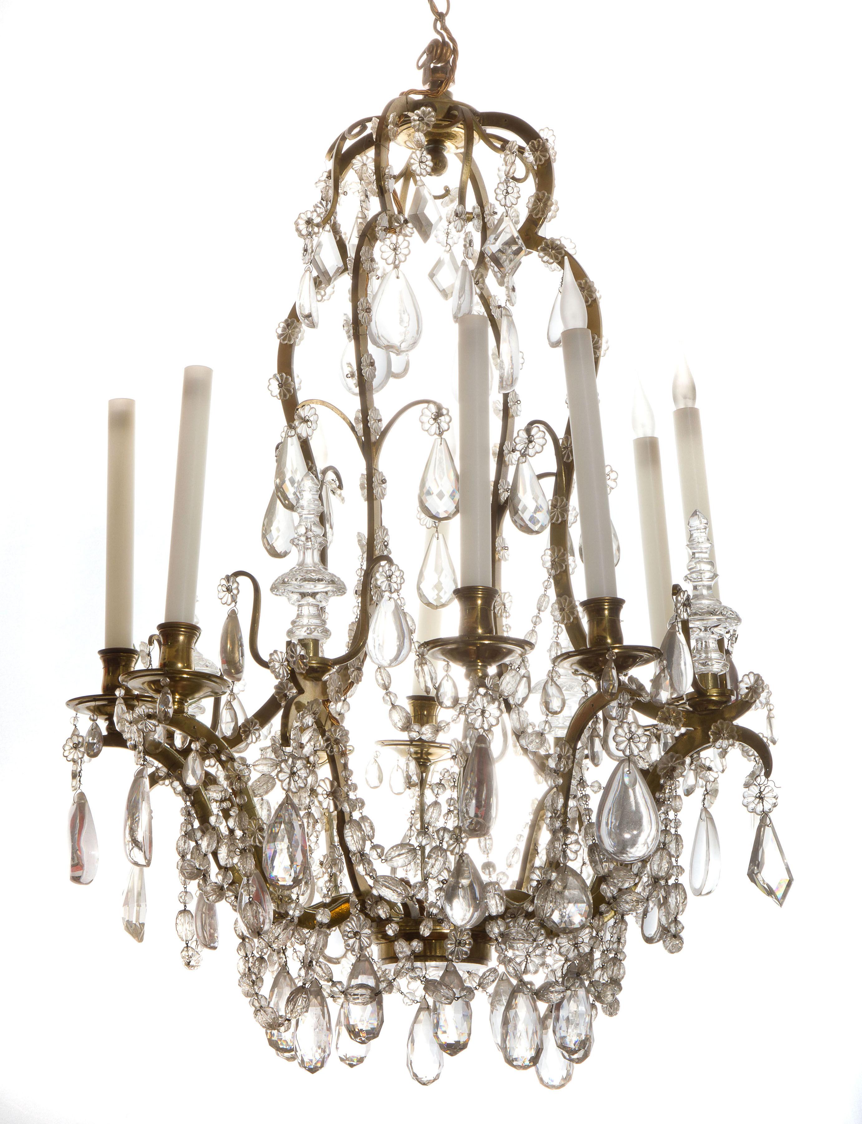 Fine quality Louis XV style chandelier c1900 (1 of 1)