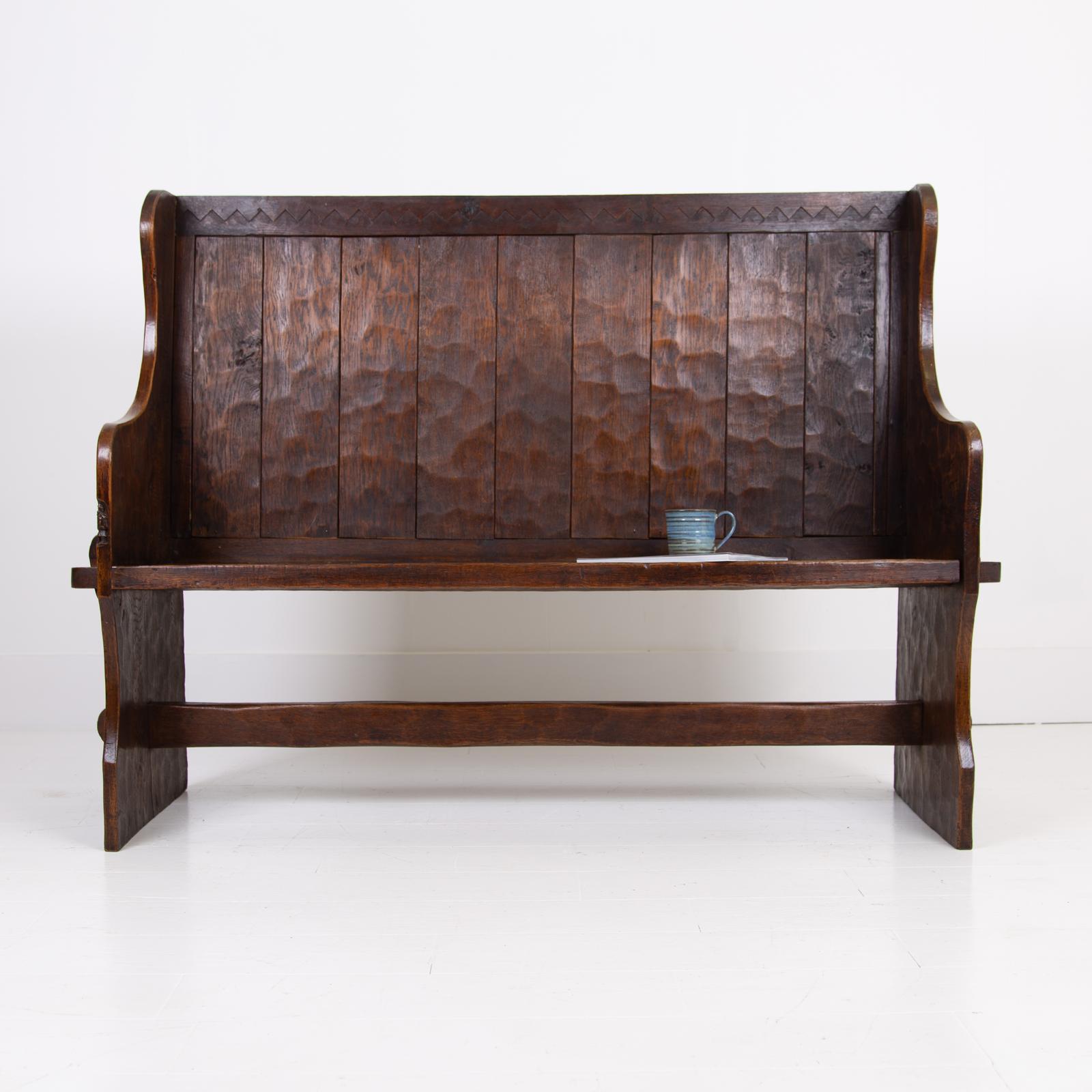 Wonderful Oak Gnomeman Adzed Settle (1 of 15)