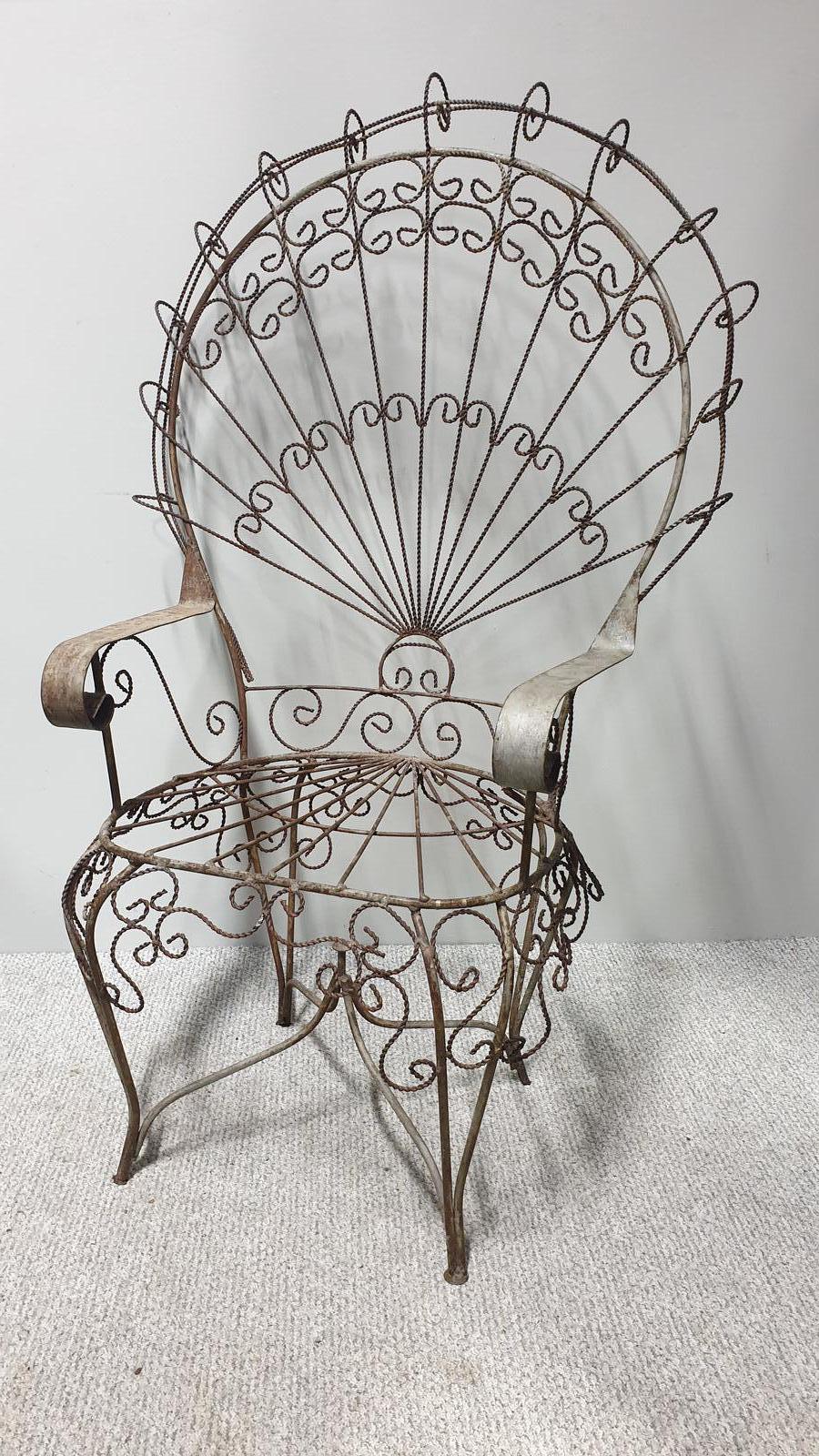 Superb Wrought Iron Peacock Chair by 'salterini' (1 of 1) Superb Wrought Iron Peacock Chair by 'salterini' (1 of 1)