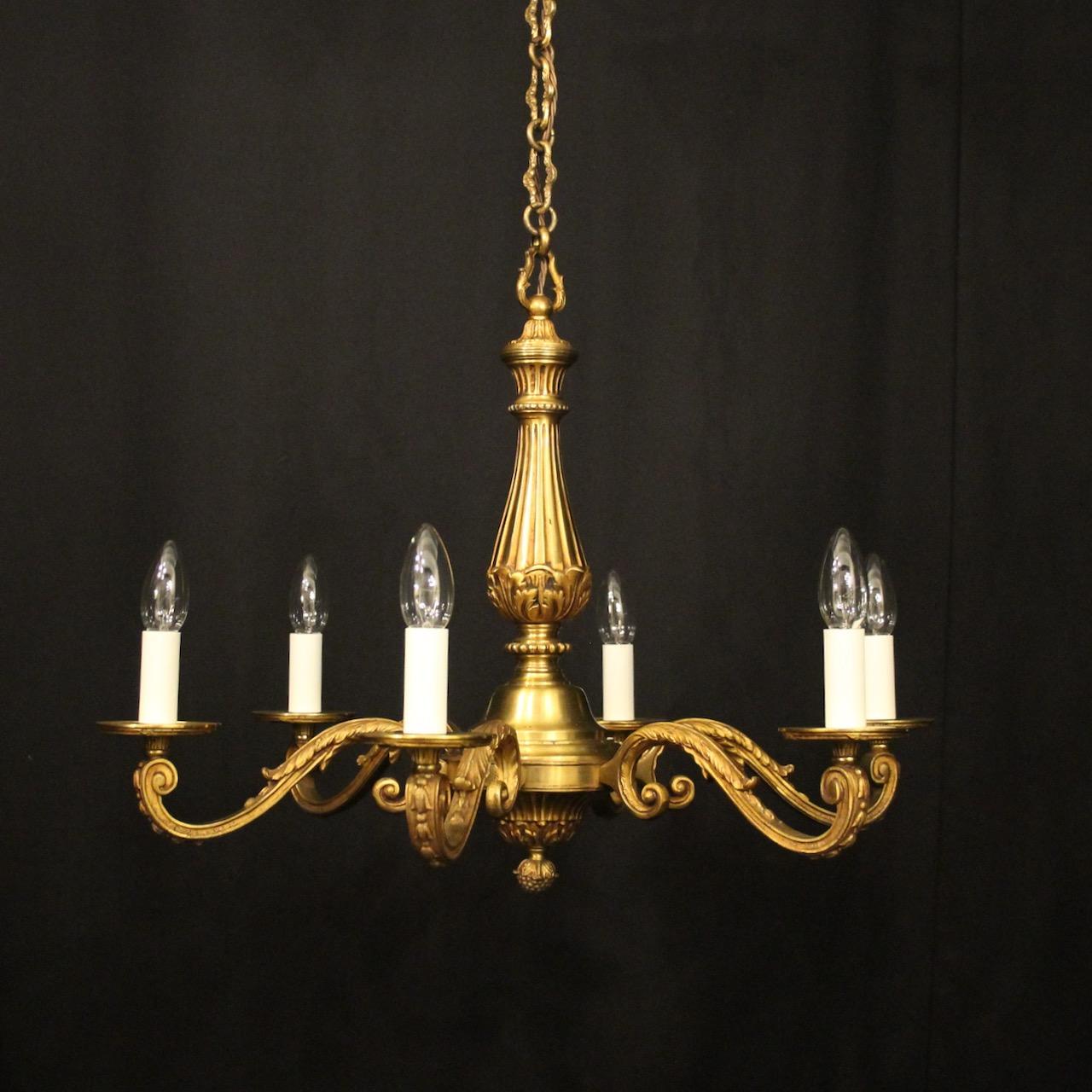 French Gilded Bronze 6 Light Antique Chandelier (1 of 10) French Gilded Bronze 6 Light Antique Chandelier (1 of 10)