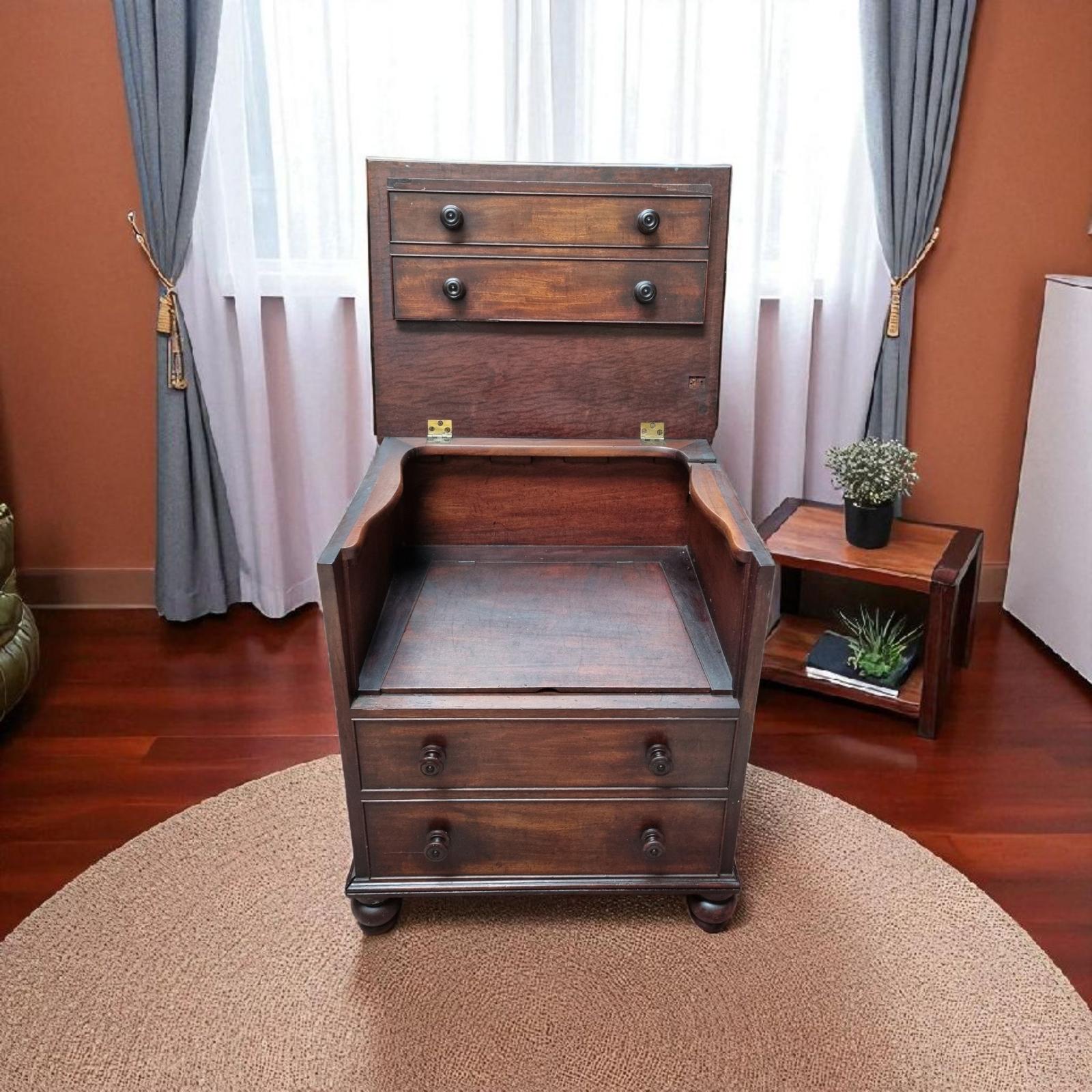 Antique Victorian Mahogany Faux Drawers Commode / Made in England C1860 (1 of 6)