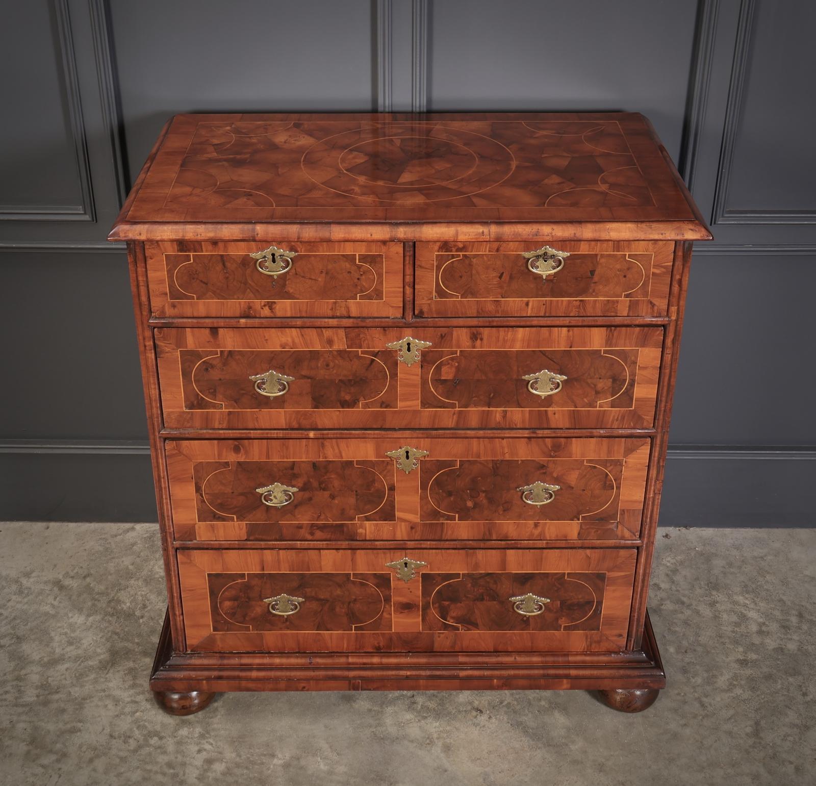 William & Mary Oyster Veneered Chest of Drawers (1 of 15)