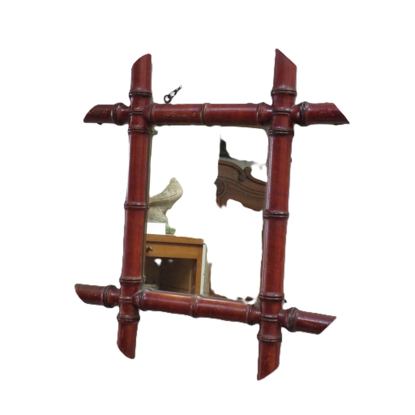 Antique Faux Bamboo Mirror (1 of 8) Antique Faux Bamboo Mirror (1 of 8)
