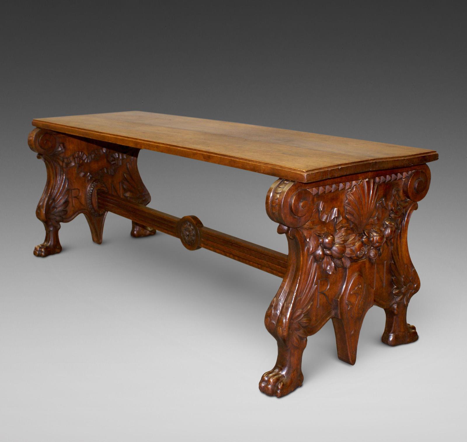An Impressive Italian Carved Walnut Hall Bench (1 of 6) An Impressive Italian Carved Walnut Hall Bench (1 of 6)