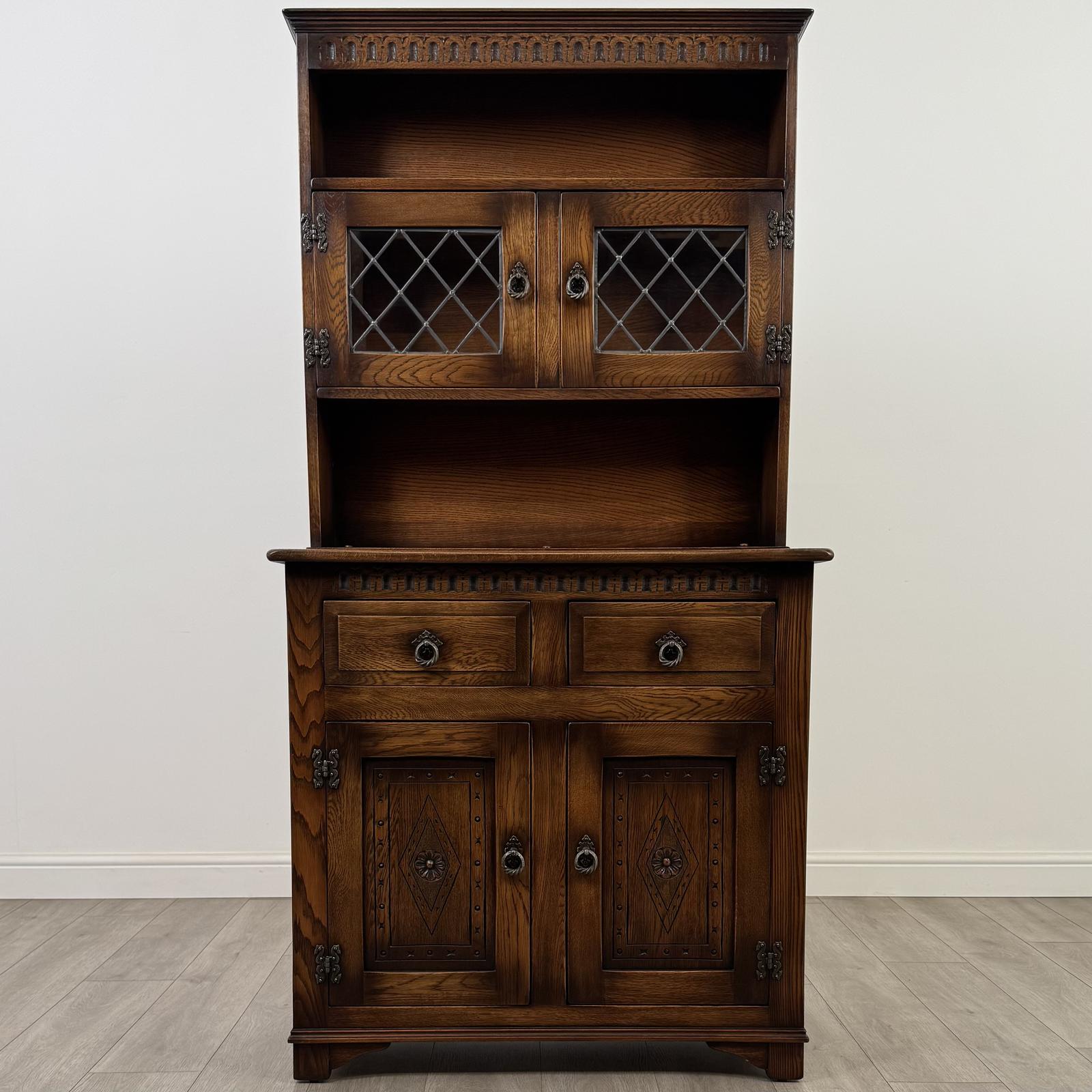 Antique 20th Century Unusually Narrow Carved Oak Dresser (1 of 12)