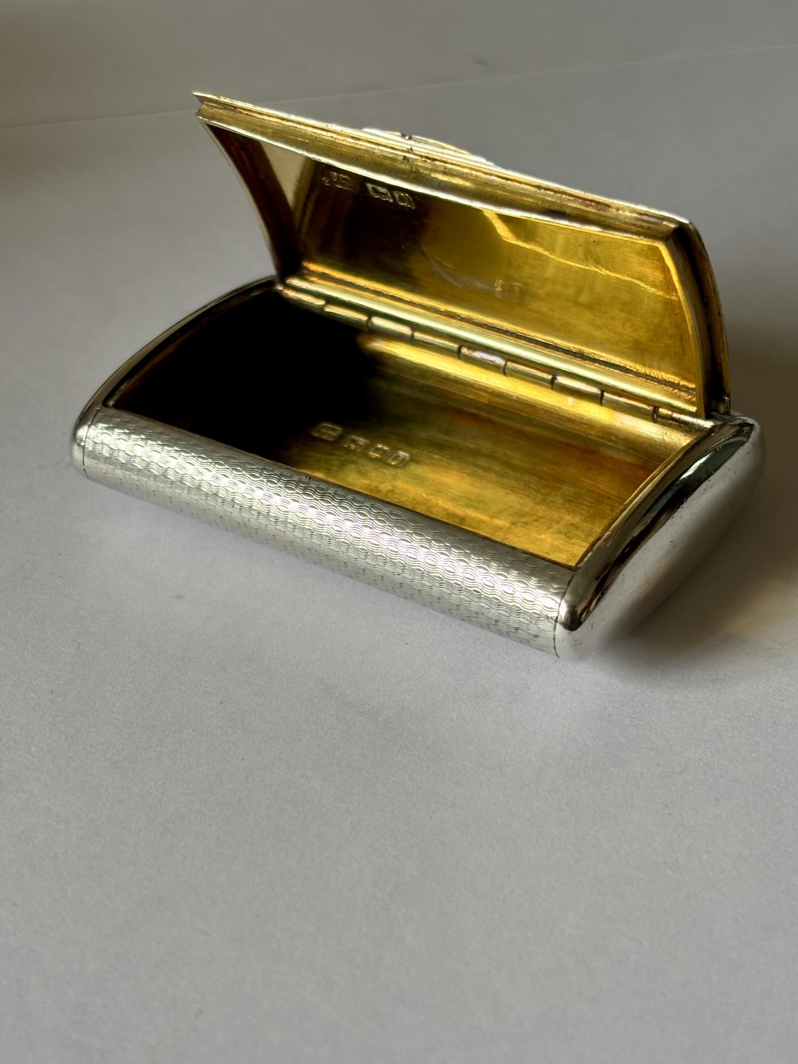 Antique Silver Gilt Edwardian Snuff Box Sampson Mordan London 1909 (1 of 10)