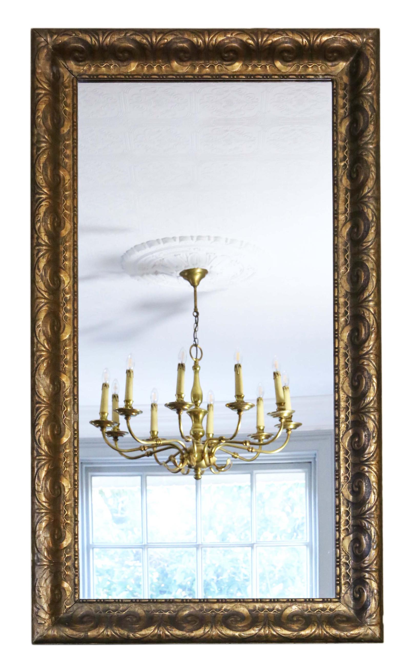 19th Century Very Large Quality Gilt Wall Mirror Overmantle (1 of 6)